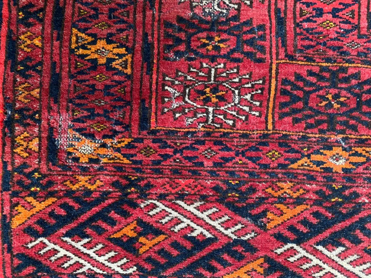 Bobyrug’s pretty Antique Turkmen Boukhara Rug For Sale 7
