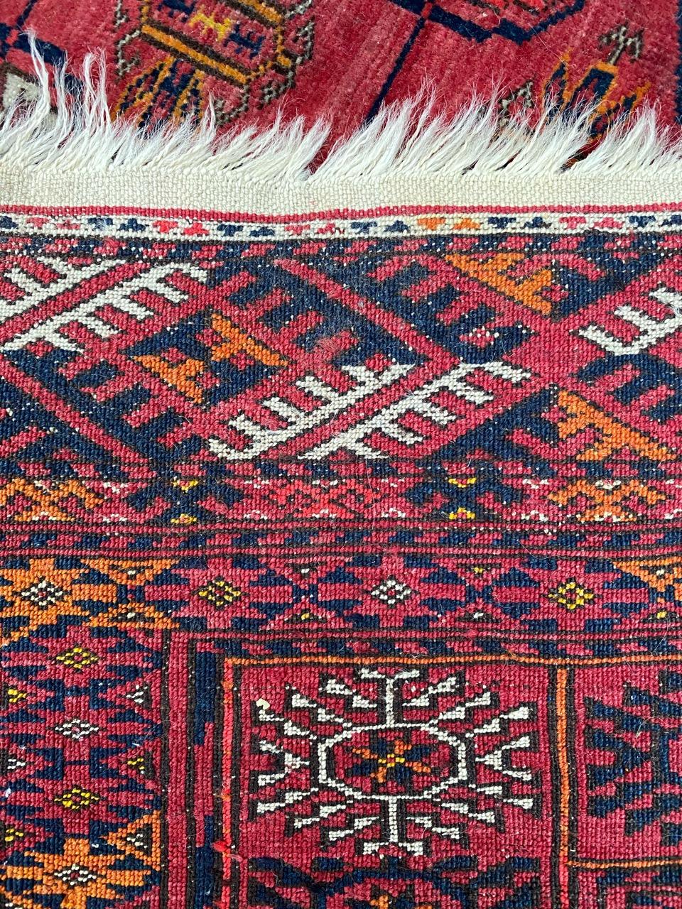 Bobyrug’s pretty Antique Turkmen Boukhara Rug For Sale 11