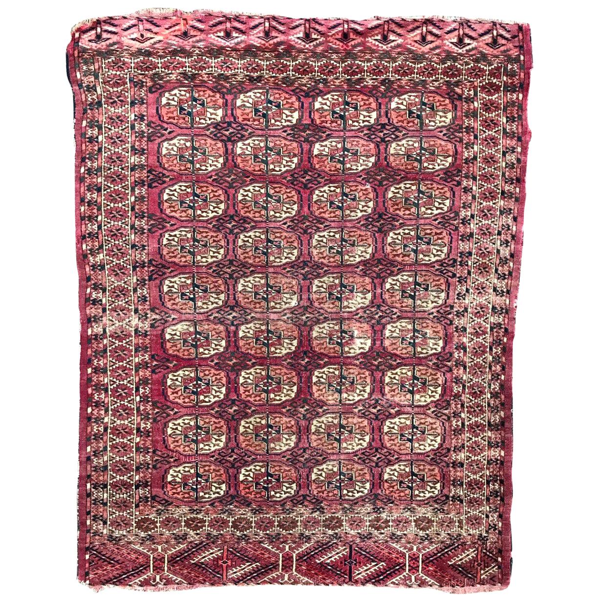 Alfombra antigua turcomana Boukhara en venta