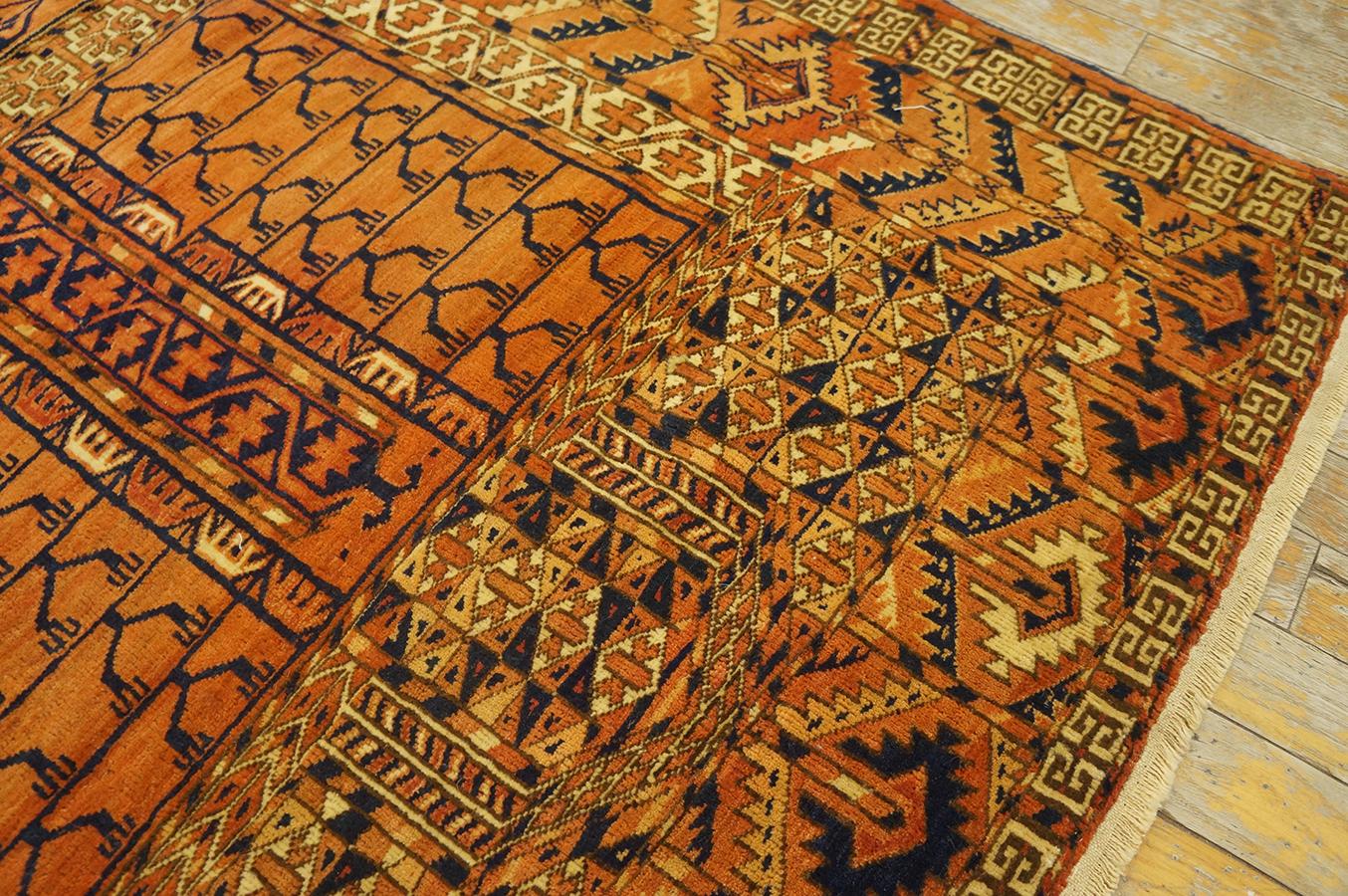 19th Century Central Asian Turkmen Engsi Carpet ( 3' 9
