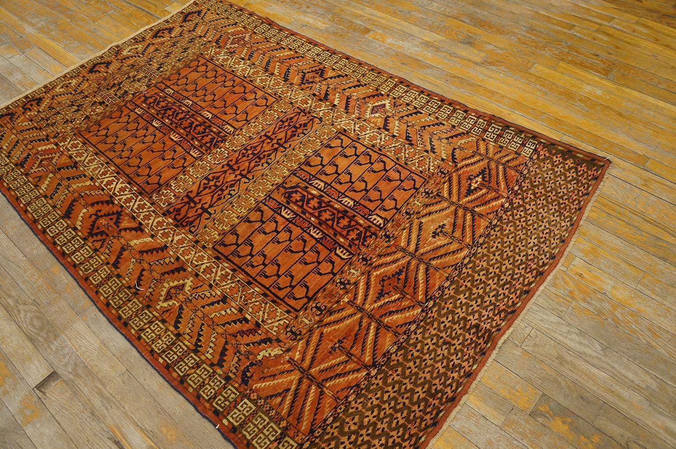 Late 19th Russian Turkmen Engsi Carpet ( 3' 9