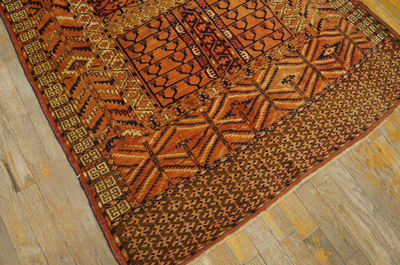 19th Century Central Asian Turkmen Engsi Carpet ( 3' 9