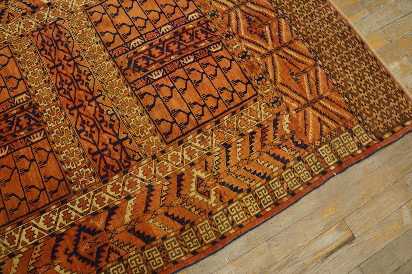 19th Century Central Asian Turkmen Engsi Carpet ( 3' 9