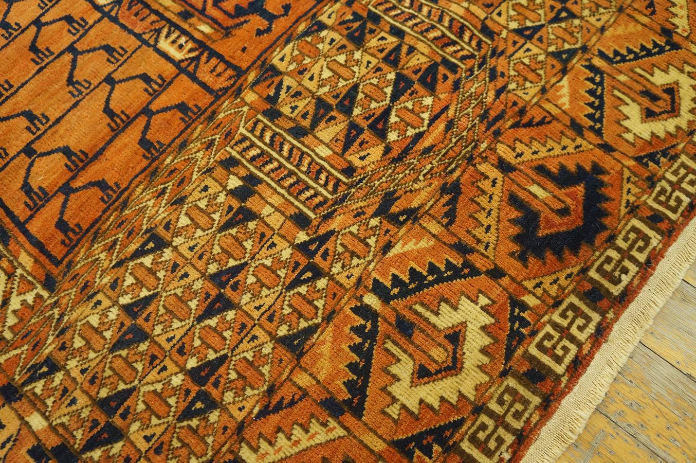 19th Century Central Asian Turkmen Engsi Carpet ( 3' 9