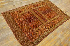 19th Century Central Asian Turkmen Engsi Carpet ( 3' 9" x 5' 5" - 114 x 165 )