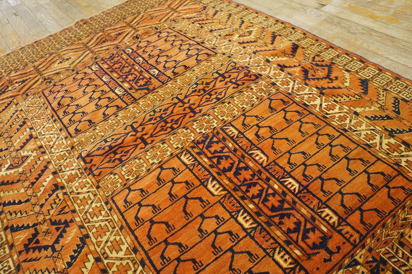 19th Century Central Asian Turkmen Engsi Carpet ( 3' 9