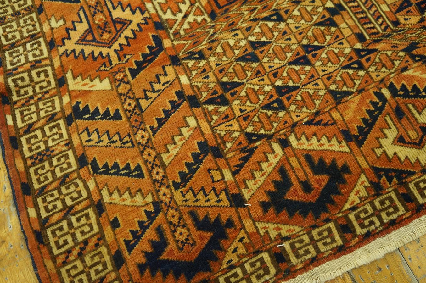 Late 19th Century 19th Century Central Asian Turkmen Engsi Carpet ( 3' 9