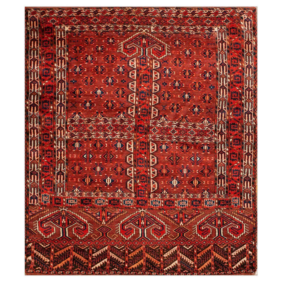 Handmade Antique Collectible Turkmen Saryk Oriental Rug, 1850s, 1B173 ...