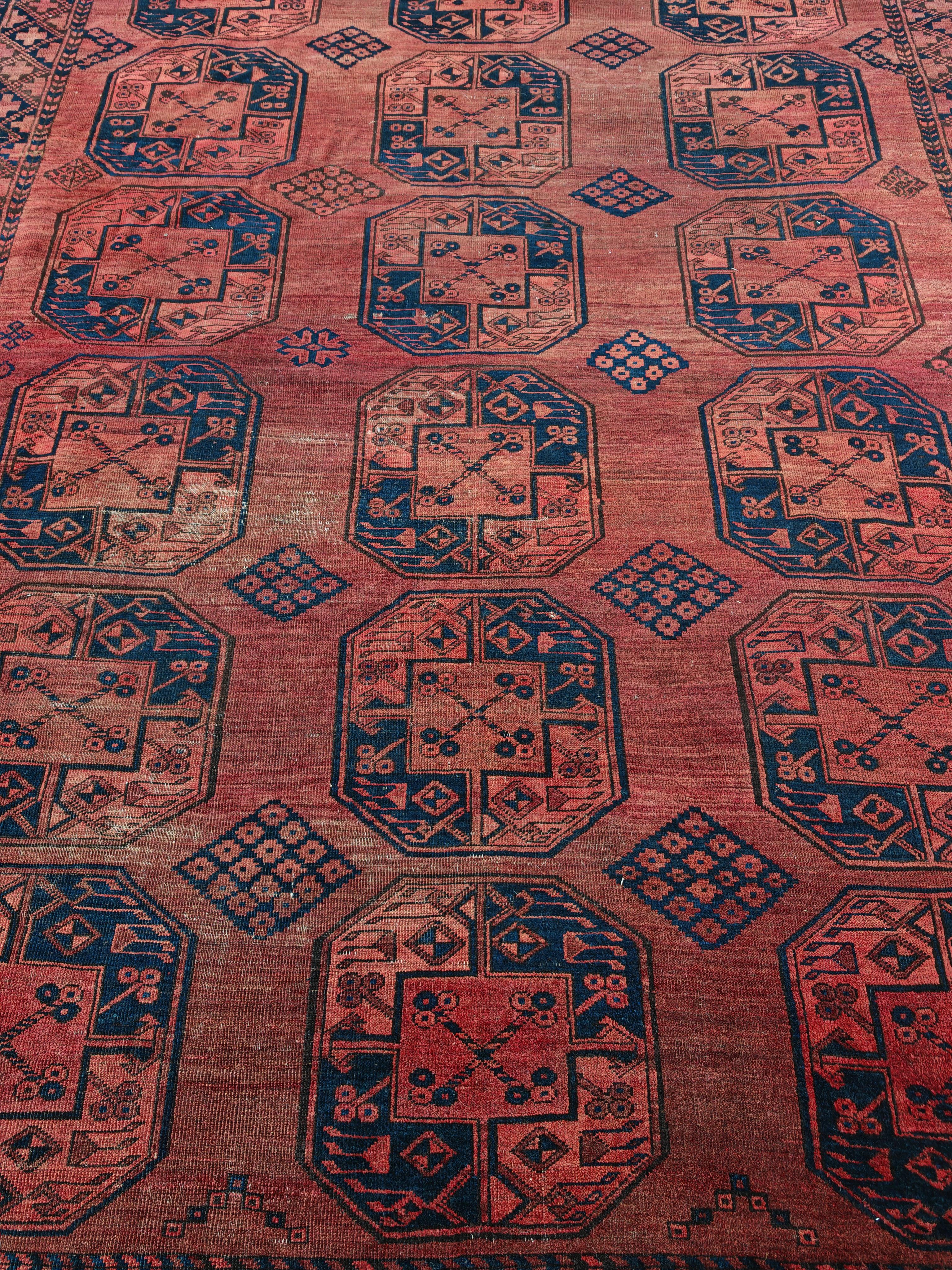 Ancien tapis Turkmène Ersari, noué à la main en 100% laine, Afghanistan années 1920 en vente 5
