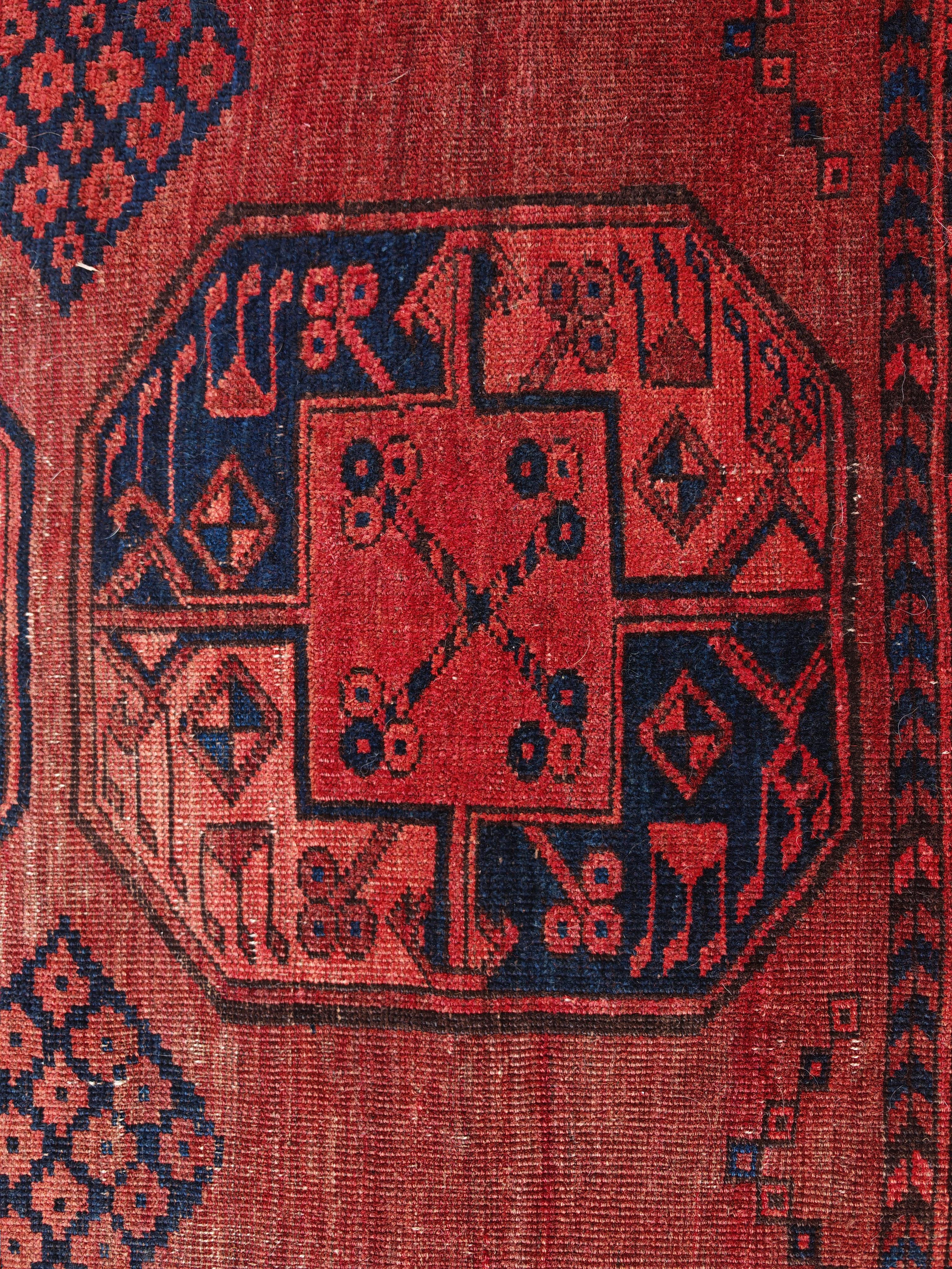 Ancien tapis Turkmène Ersari, noué à la main en 100% laine, Afghanistan années 1920 en vente 1