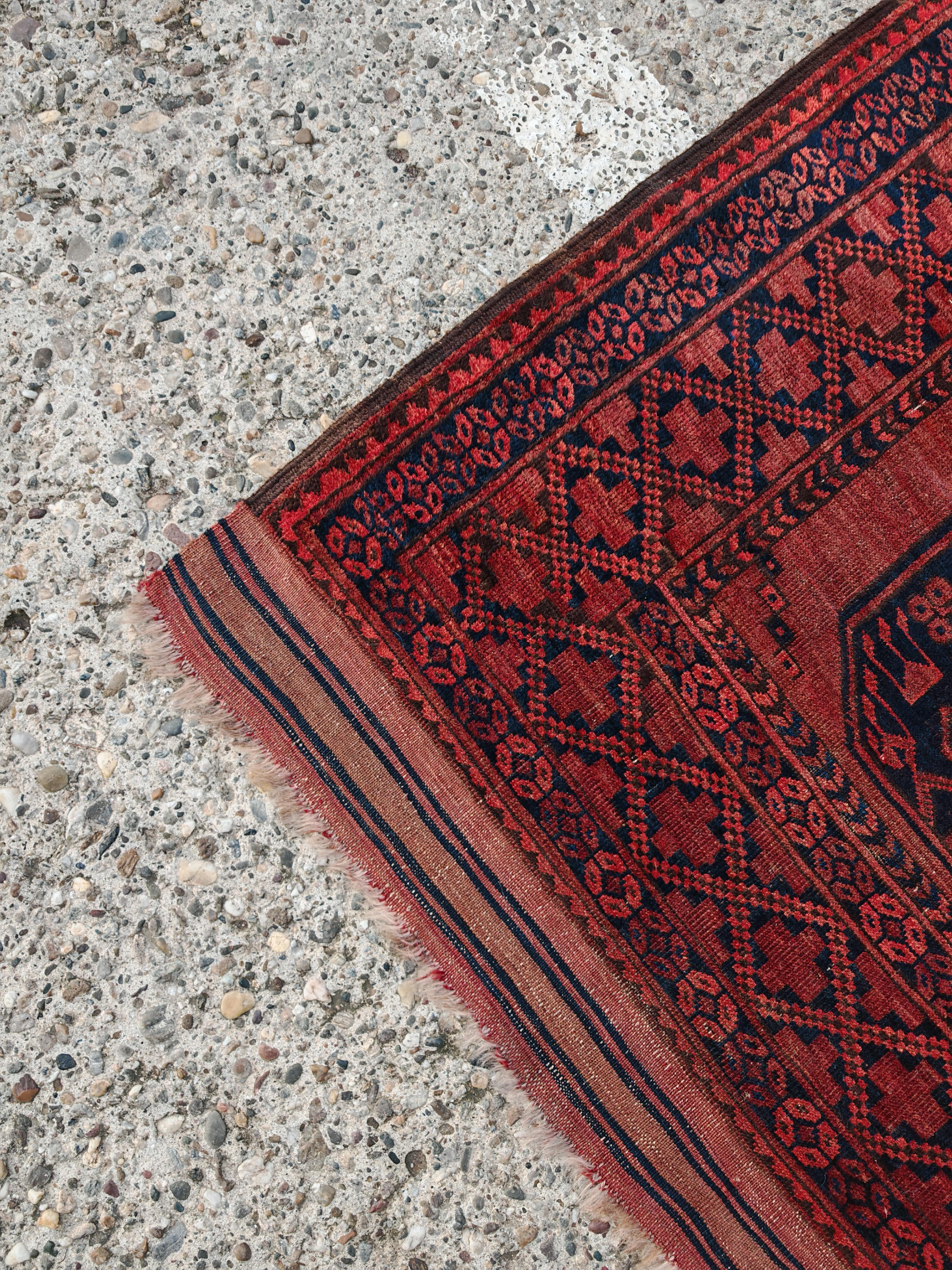 Ancien tapis Turkmène Ersari, noué à la main en 100% laine, Afghanistan années 1920 en vente 3
