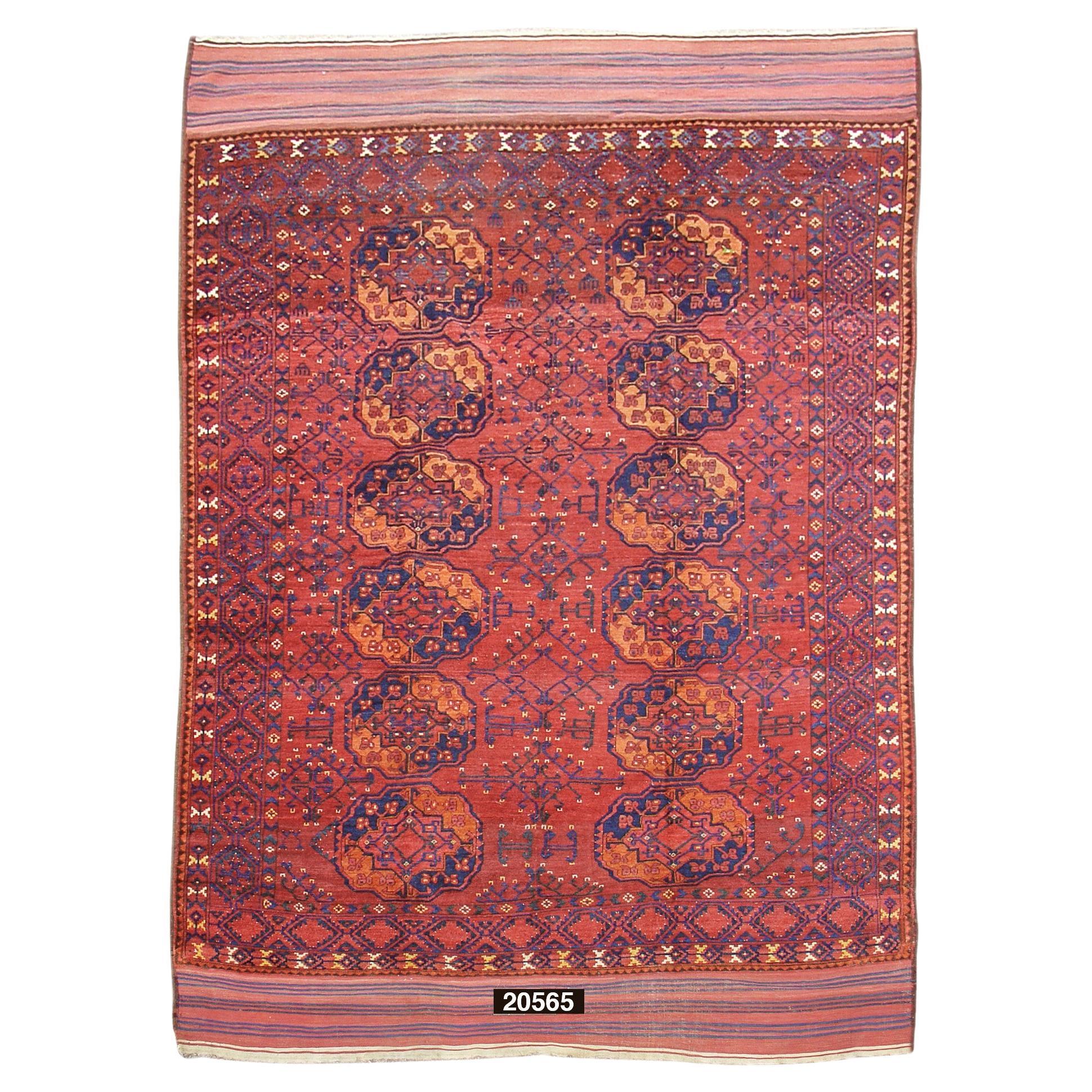 Ancien tapis turkmène Ersari, fin du 19e siècle