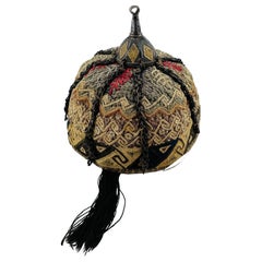 Antique Turkmen  kids Hat Trunk Silk Silver