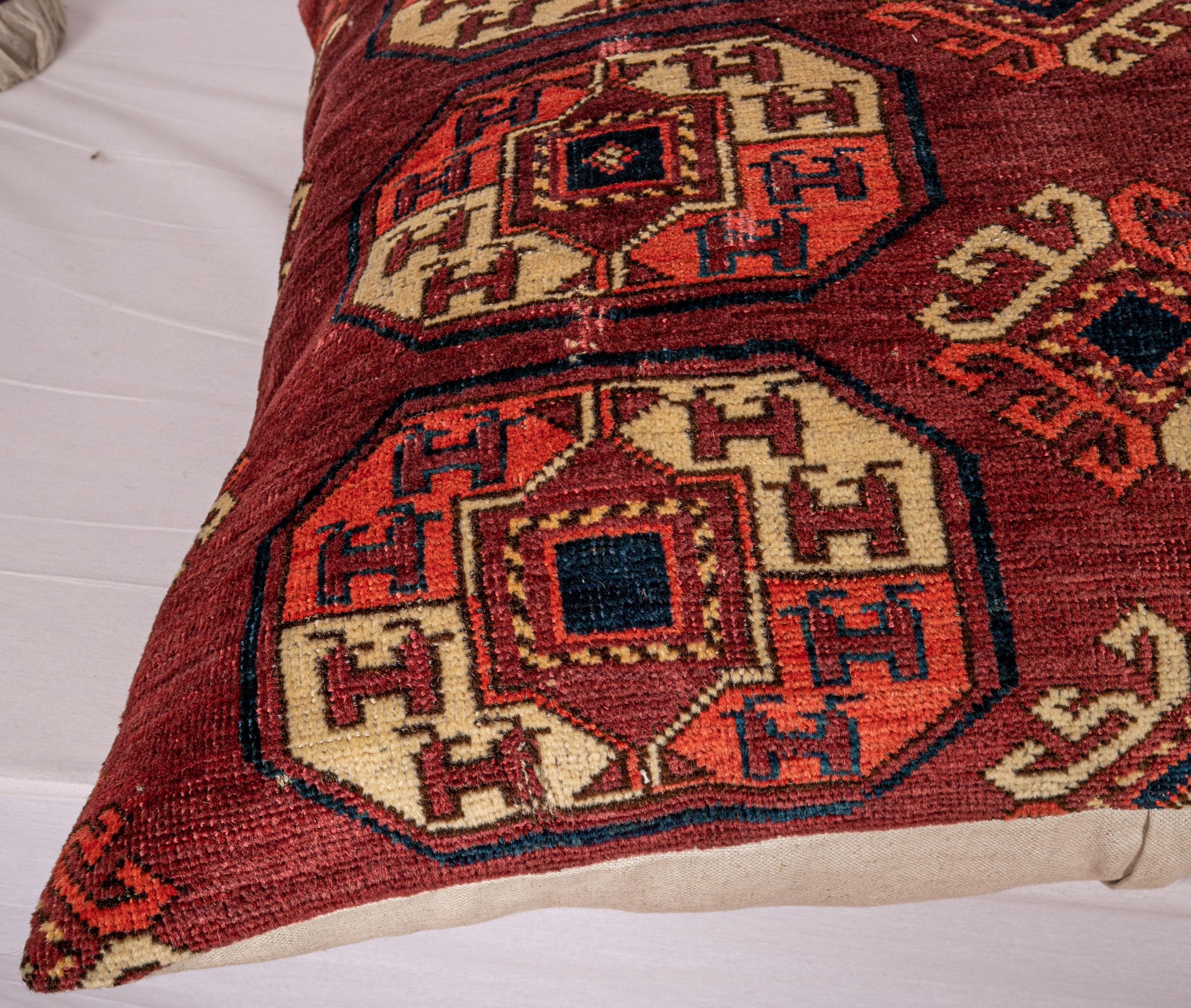 Antique Turkmen Large Rug Pillow Case Made from a 19th Century Turkmen Main Rug In Good Condition In Istanbul, TR