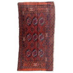 Antique Turkmen Lebab Saryk Chuval Bag Face Rug, Wool and Vegetable Dyes