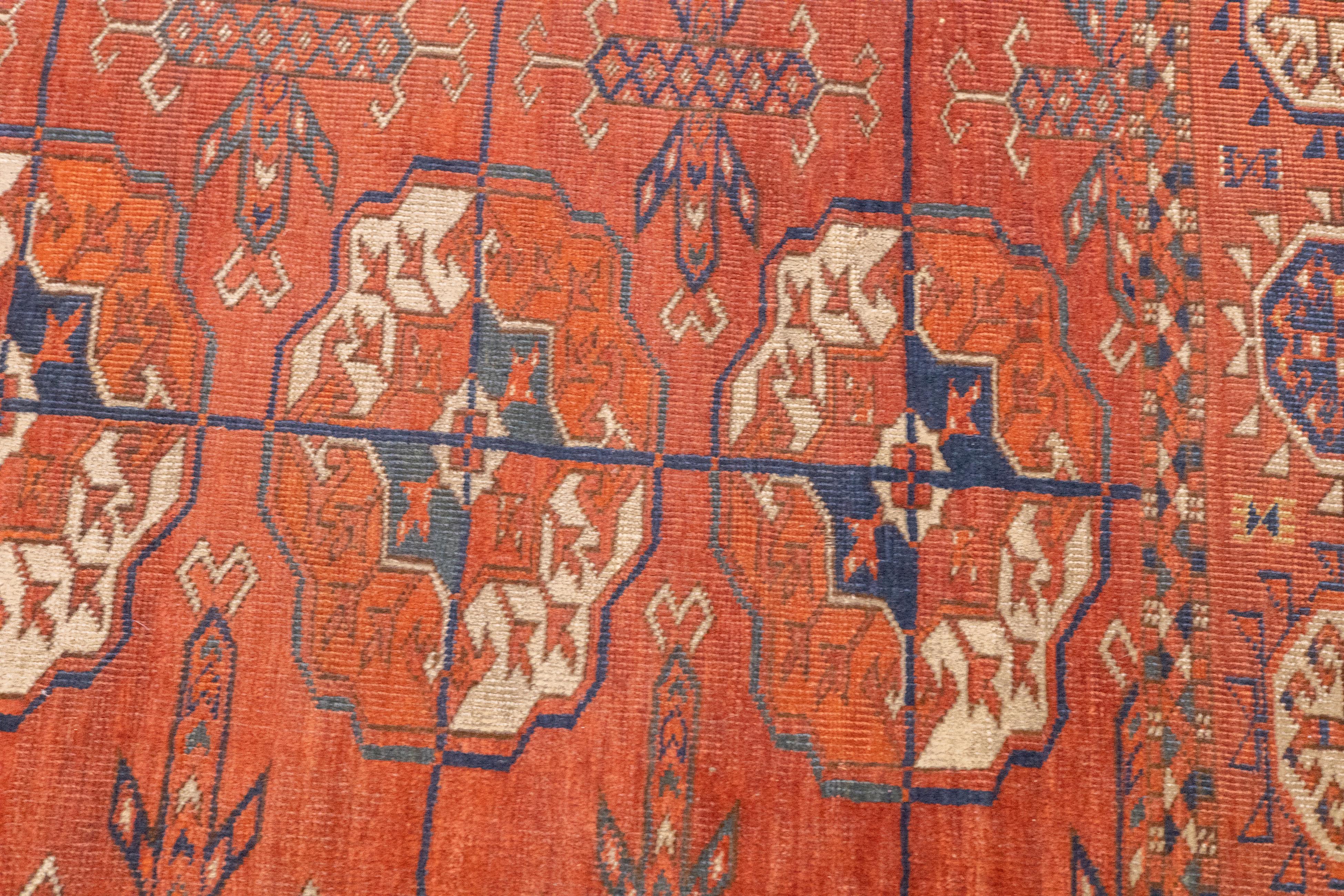 Antiker Turkmenischer Hauptteppich 7'3'' x 10'2'' (19. Jahrhundert) im Angebot