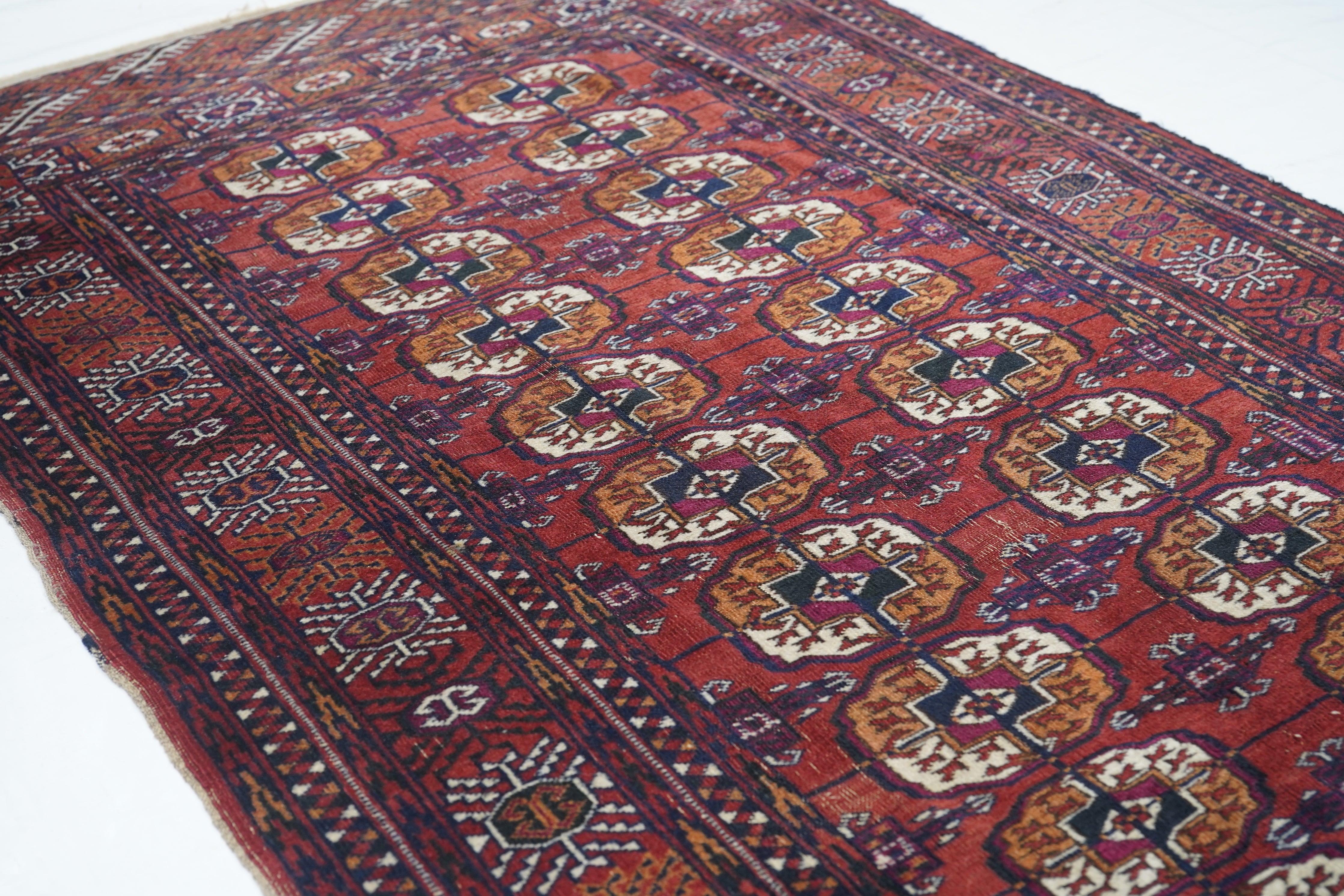 Wool Antique Turkmen Rug For Sale
