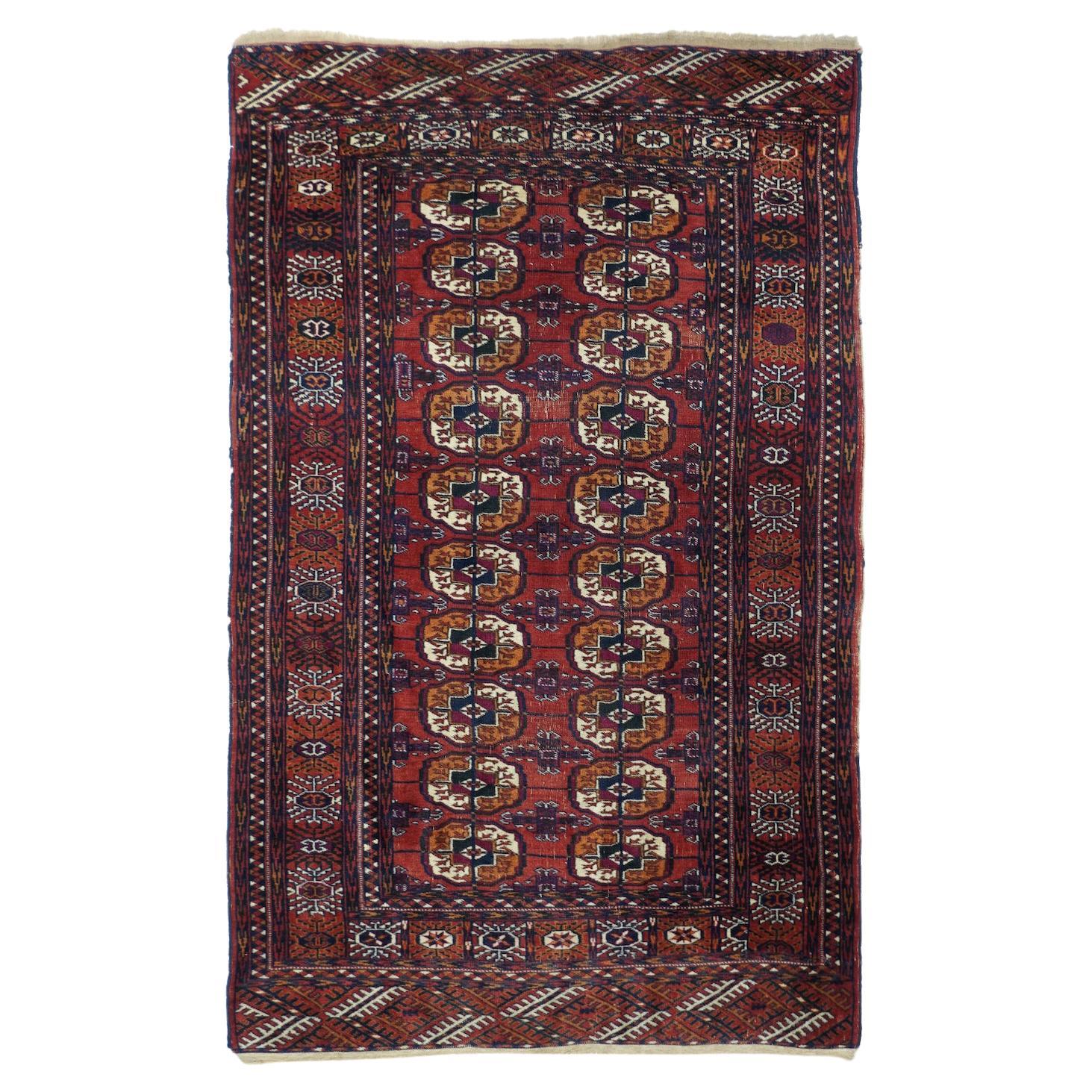 Vintage Turkmen Rug 3'8'' x 5'9''