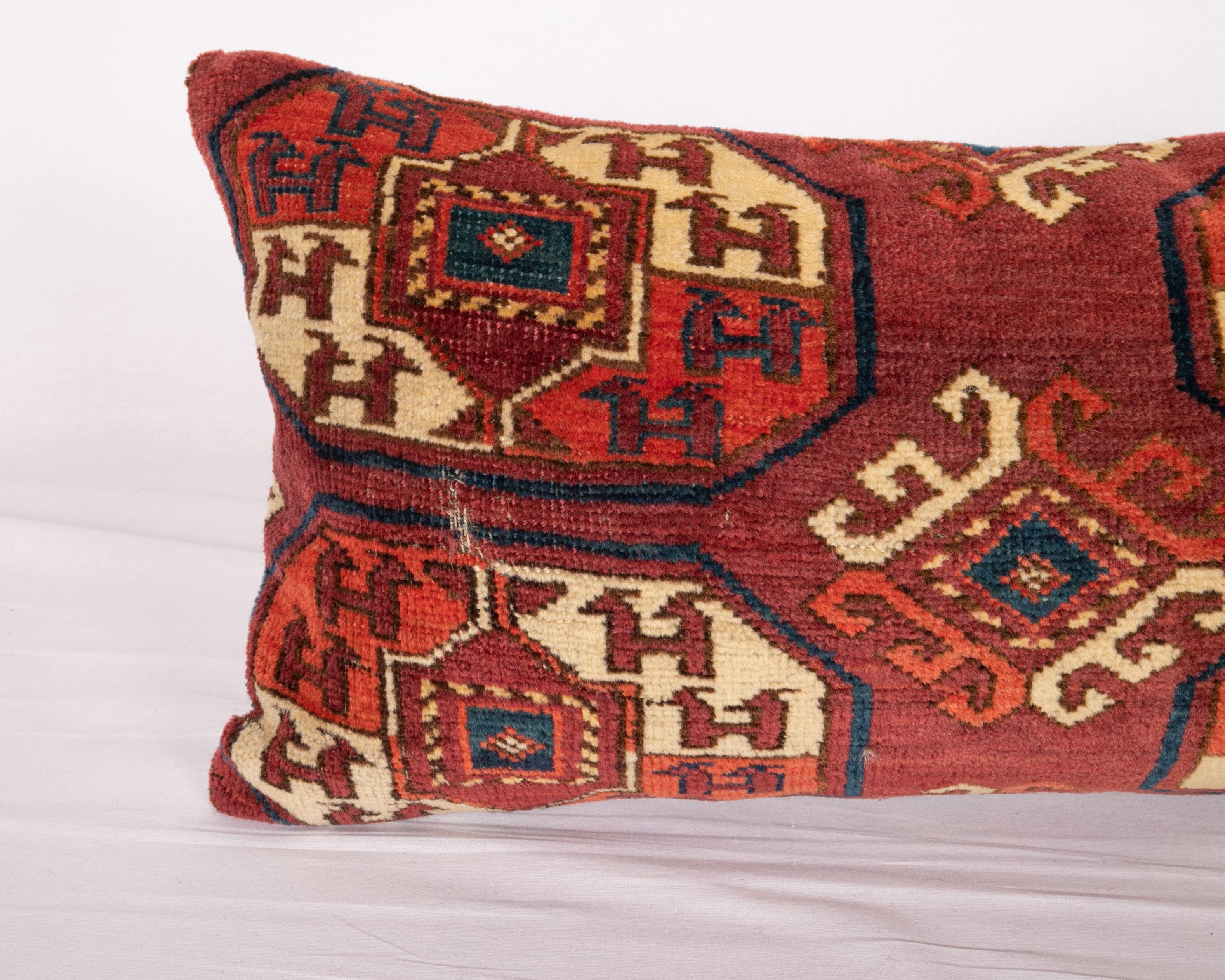 Tribal Antique Turkmen Rug Pillow Case Made from a 19th Century Turkmen Main Rug