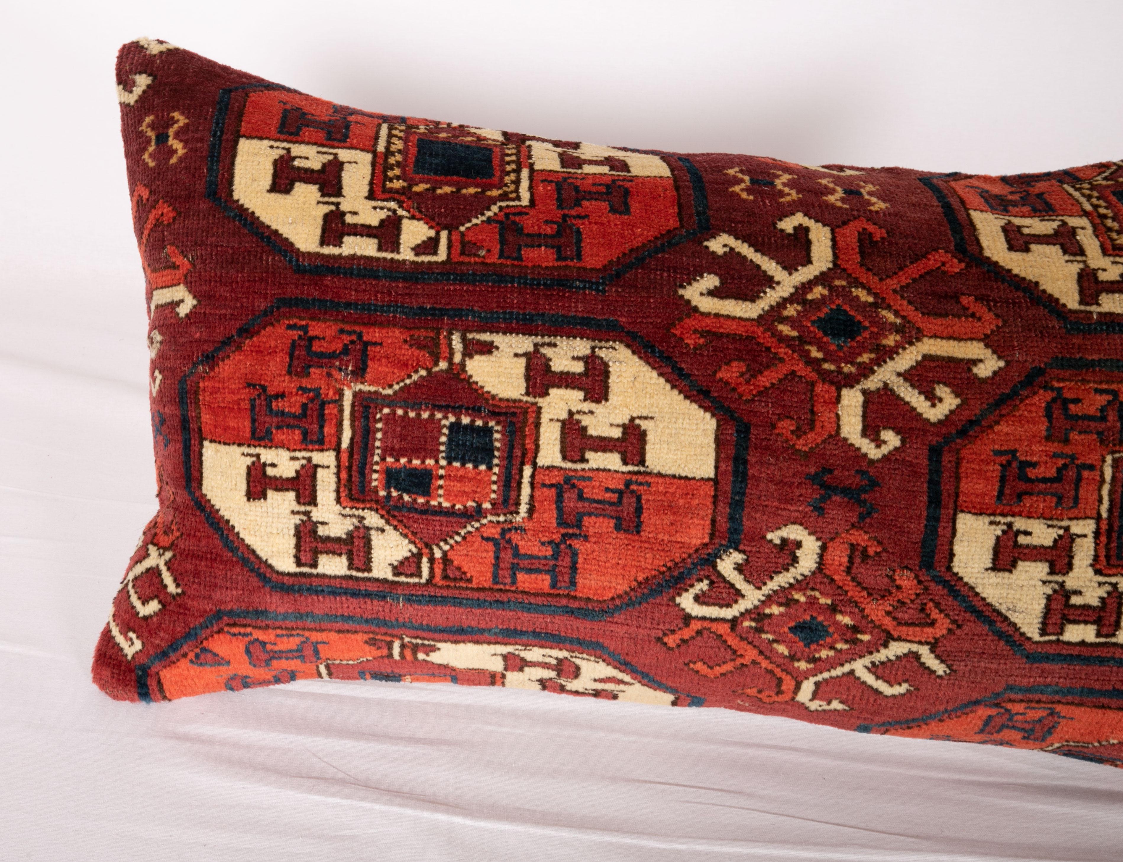 Tribal Antique Turkmen Rug Pillow Case Made from a 19th Century Turkmen Main Rug For Sale