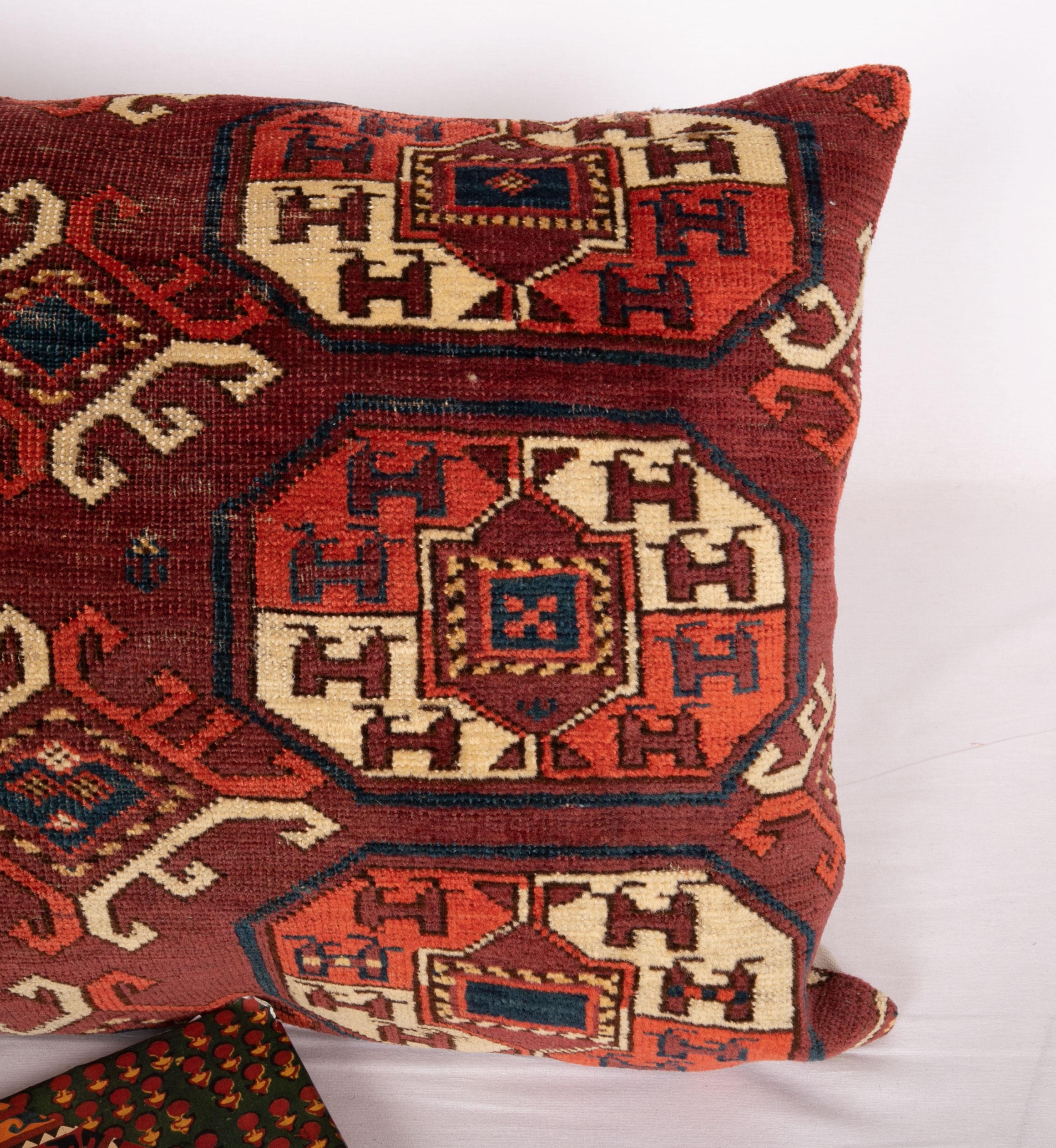 Tribal Antique Turkmen Rug Pillow Case Made from a 19th Century Turkmen Main Rug