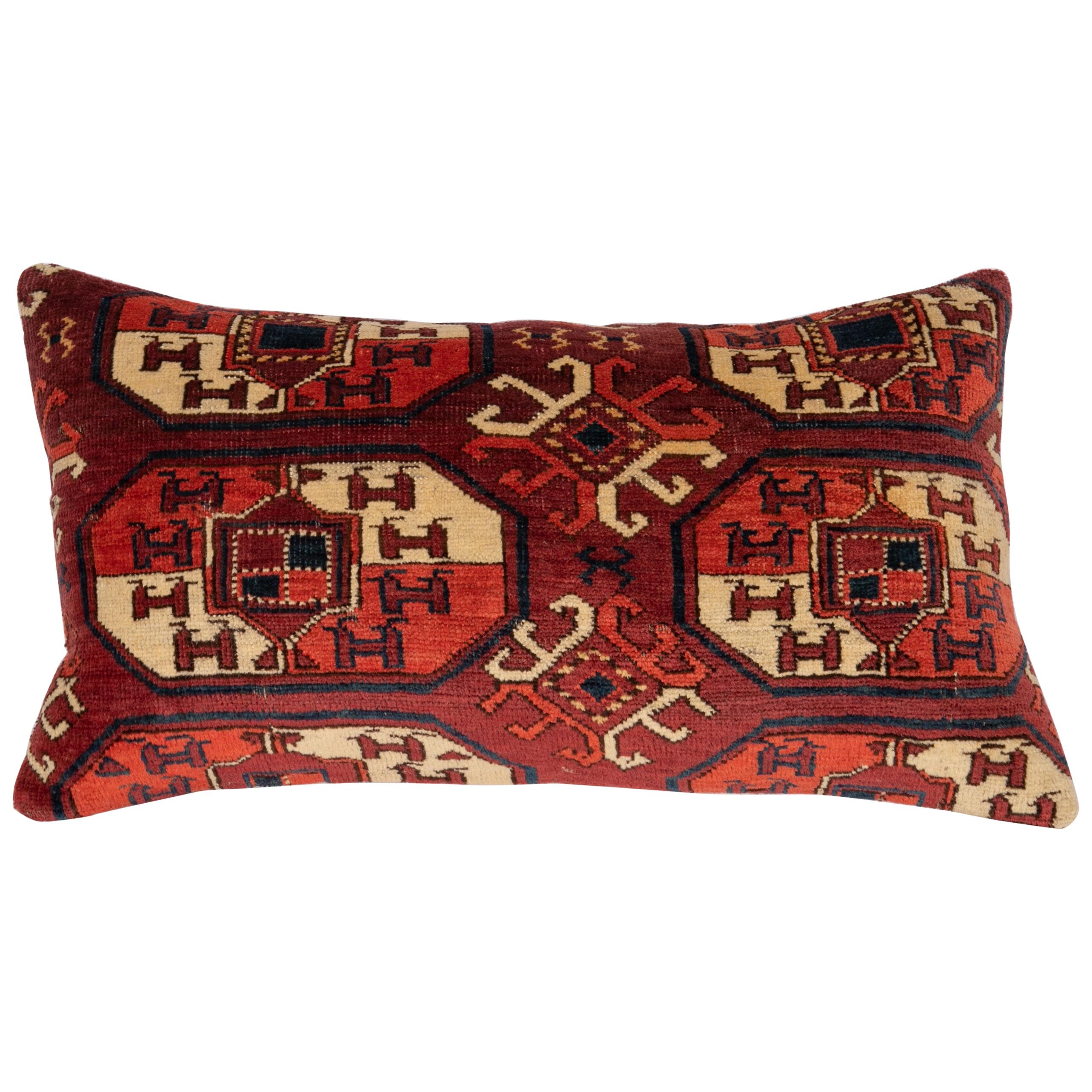 Antique Turkmen Rug Pillow Case Made from a 19th Century Turkmen Main Rug For Sale