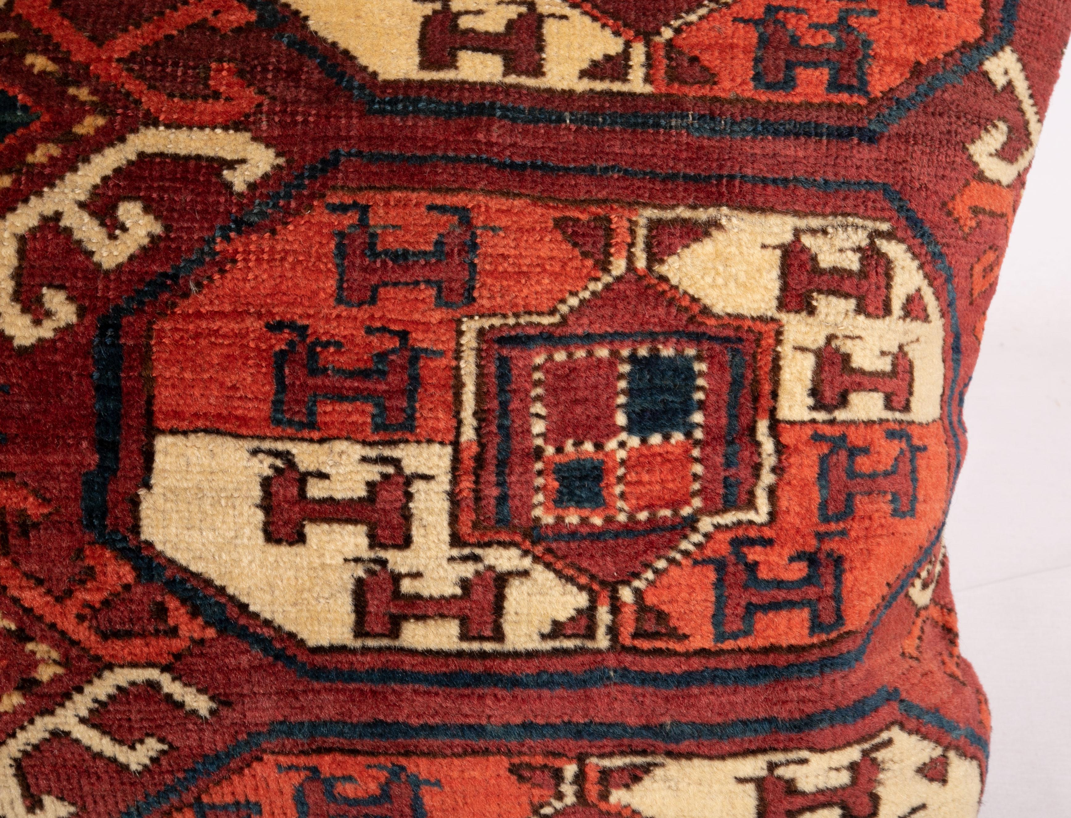 Tribal Antique Turkmen Rug Pillow Case Madefrom a 19th Century Turkmen Main Rug For Sale