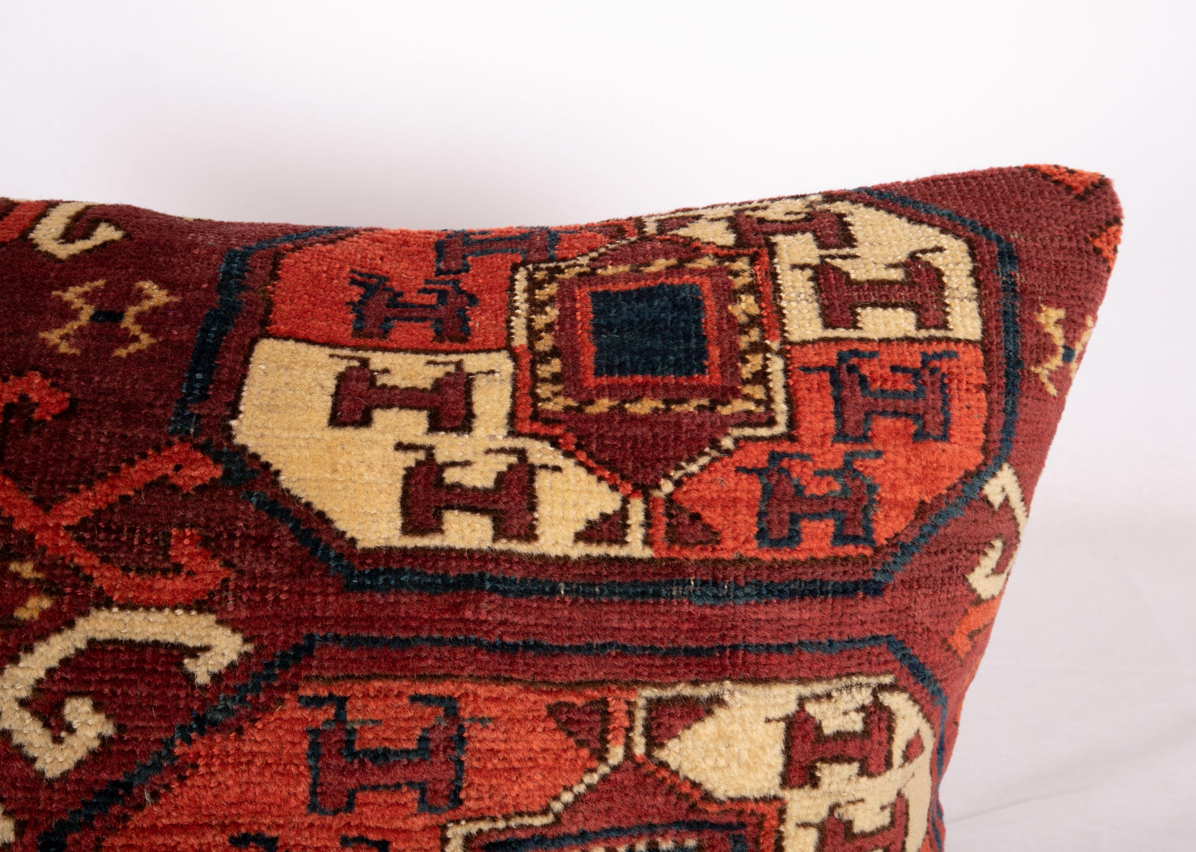 Wool Antique Turkmen Rug Pillow Case Madefrom a 19th Century Turkmen Main Rug For Sale