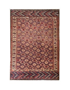 Antique Turkmen rug, Red All Over Design Persian Carpet