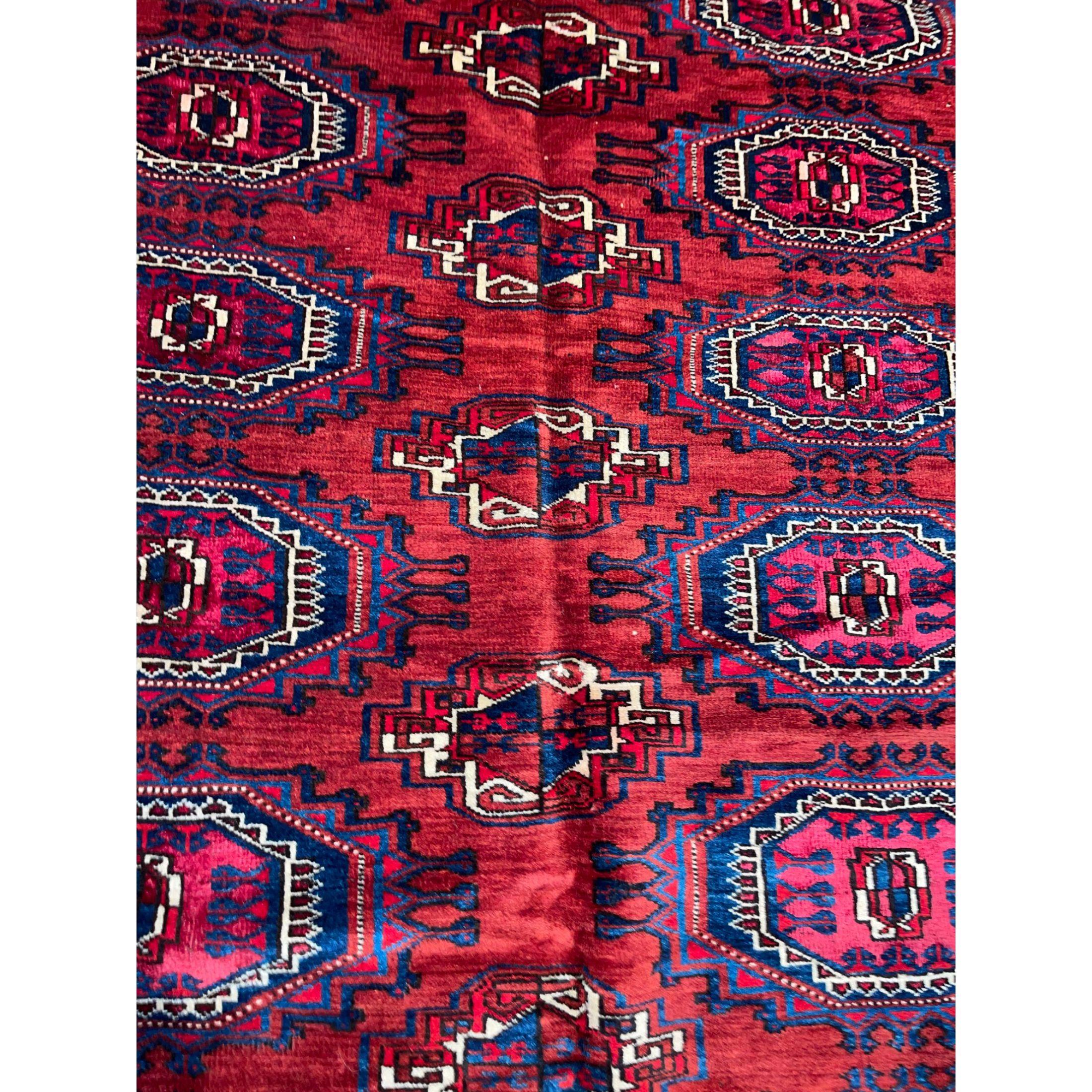 Other Antique Turkmen Salor Part Silk Rug Geometric Design For Sale