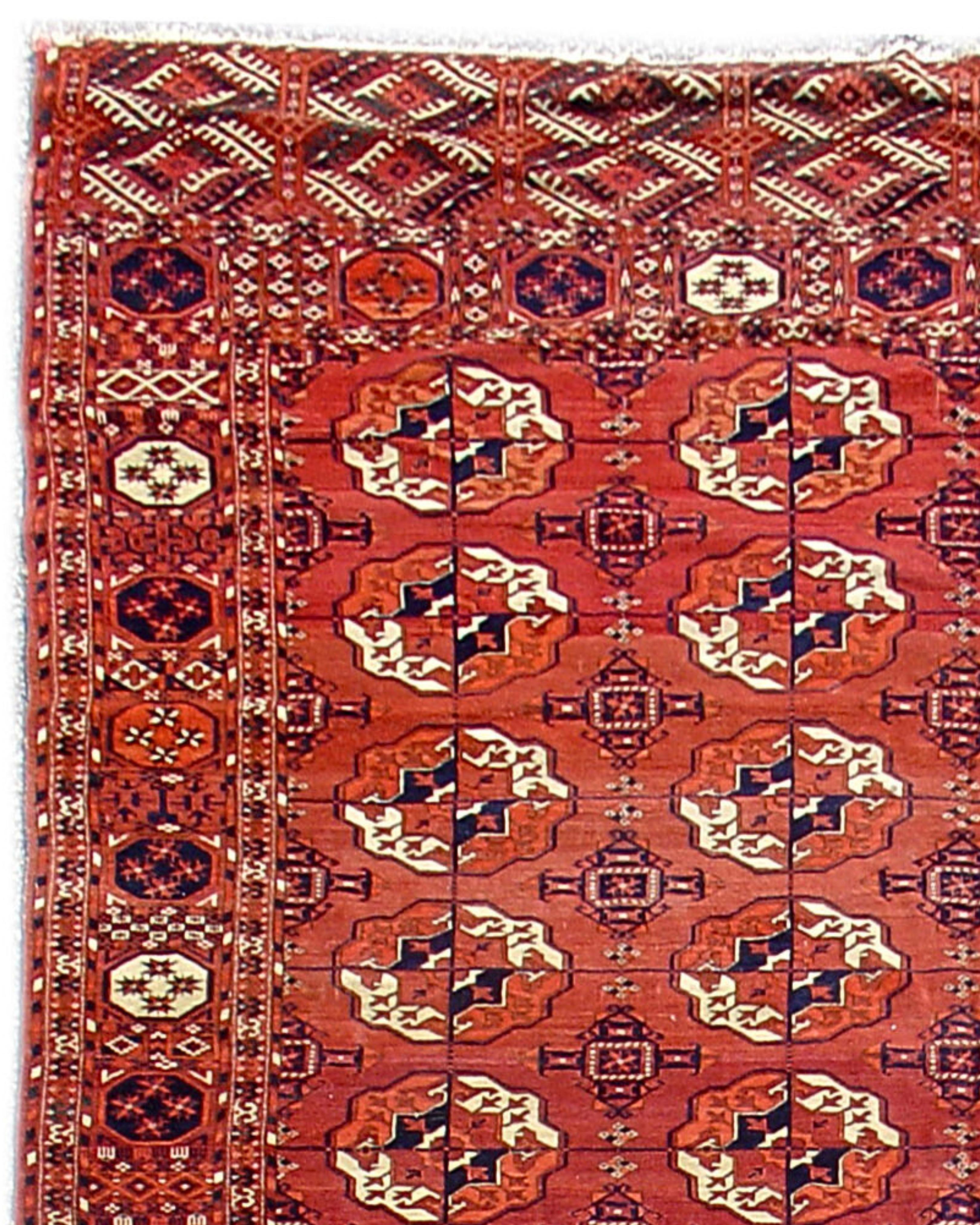Turkestan Antique Turkmen Tekke Main Carpet, 19th Century For Sale