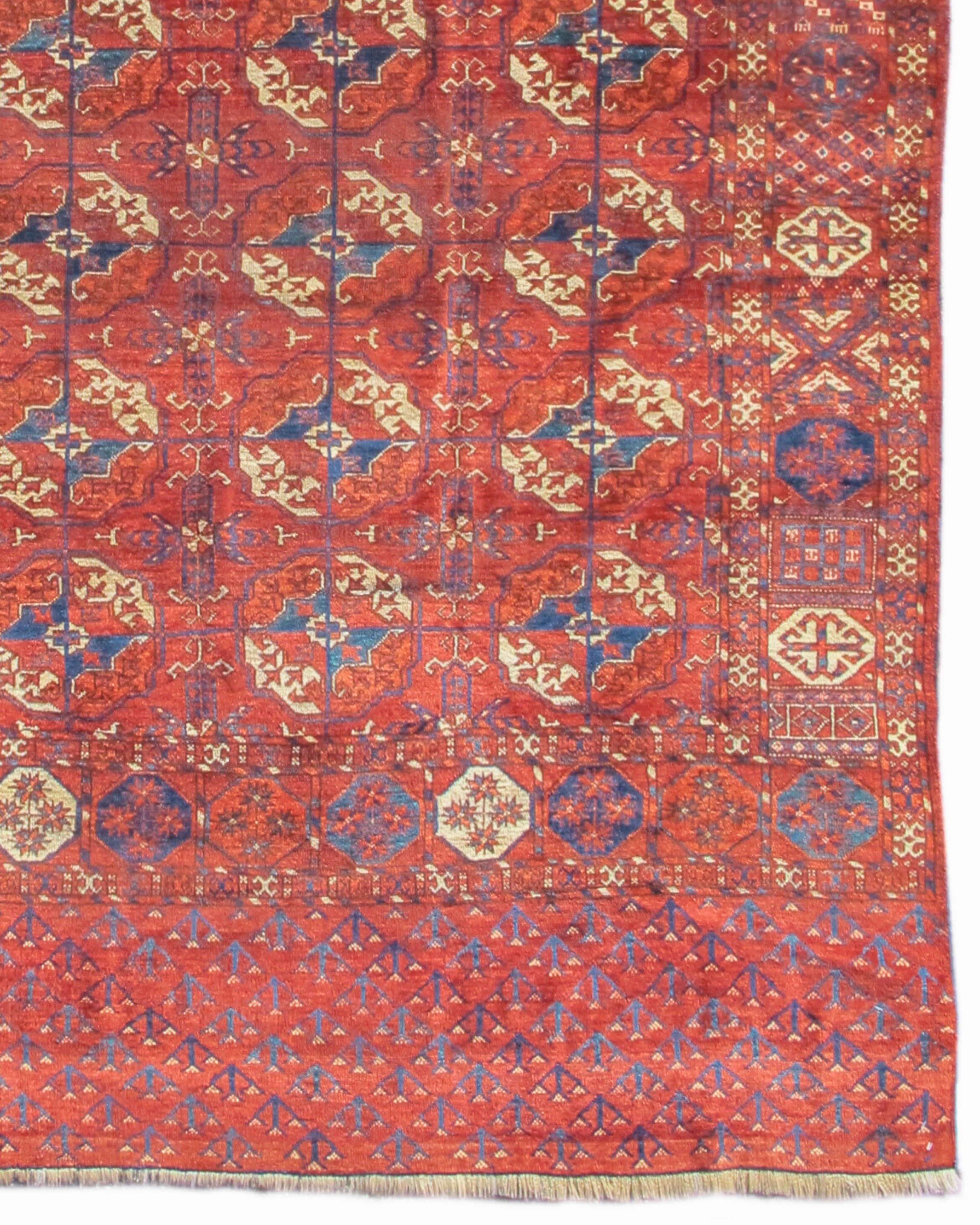 Wool Antique Turkmen Tekke Main Carpet, 19th Century For Sale