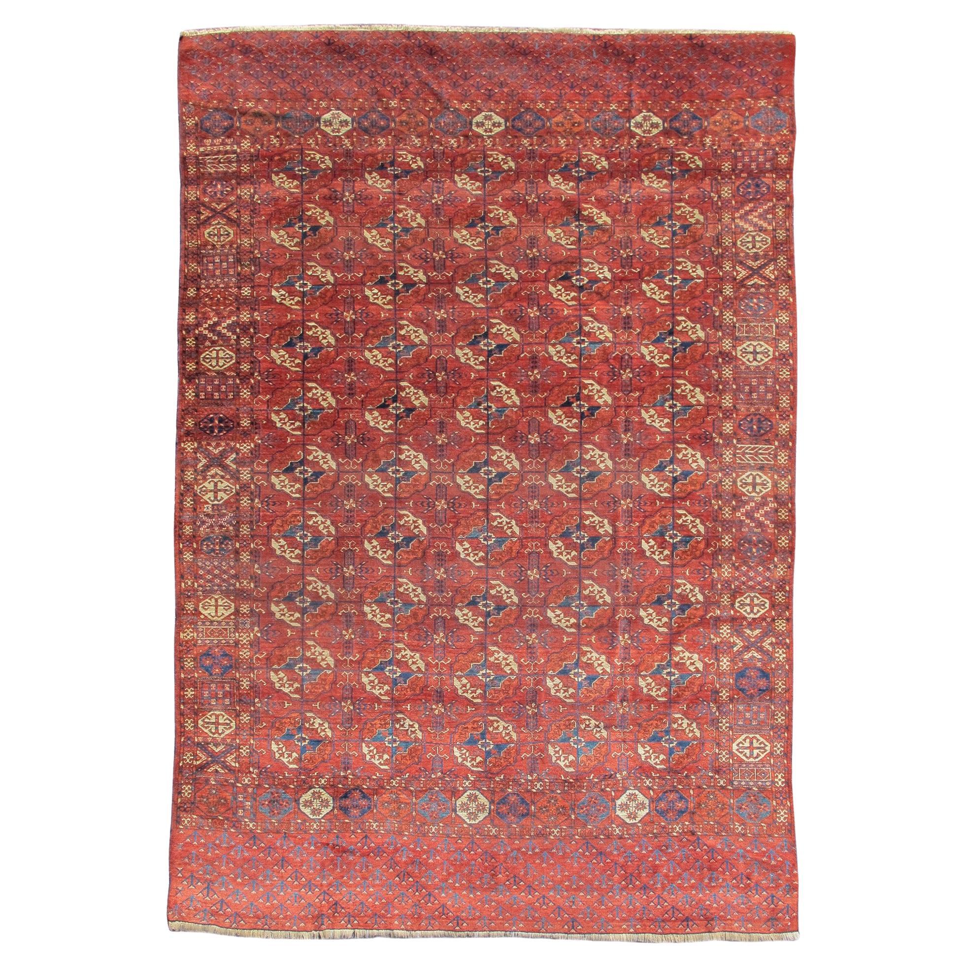 Antique Turkmen Tekke Main Carpet, 19th Century For Sale