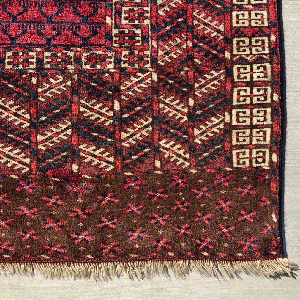 Hand-Knotted Antique Turkmen Tekke “Princess Bokhara” Hatchli Prayer Rug / Door Hanging Ensi For Sale