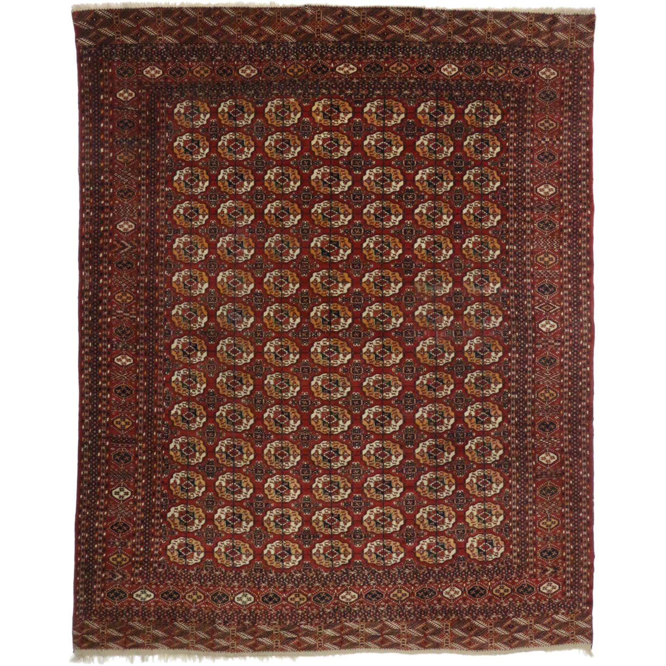 Antique Turkmen Tekke Rug, Tekke Main Carpet, Turkoman Rug For Sale at ...