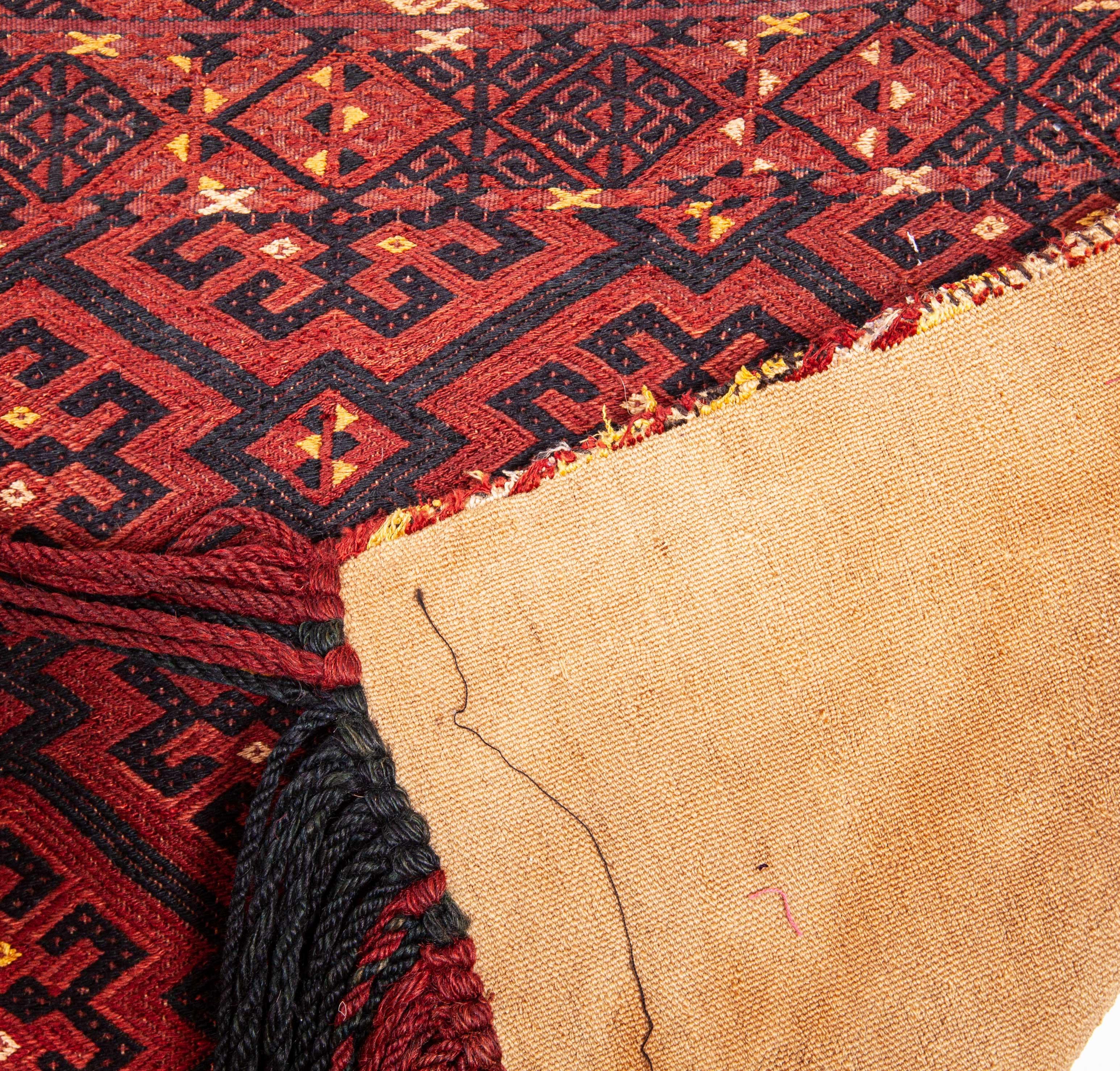 Wool Antique Turkmen Tekke Tribe Cicim Torba / Bag with Silk Highlights