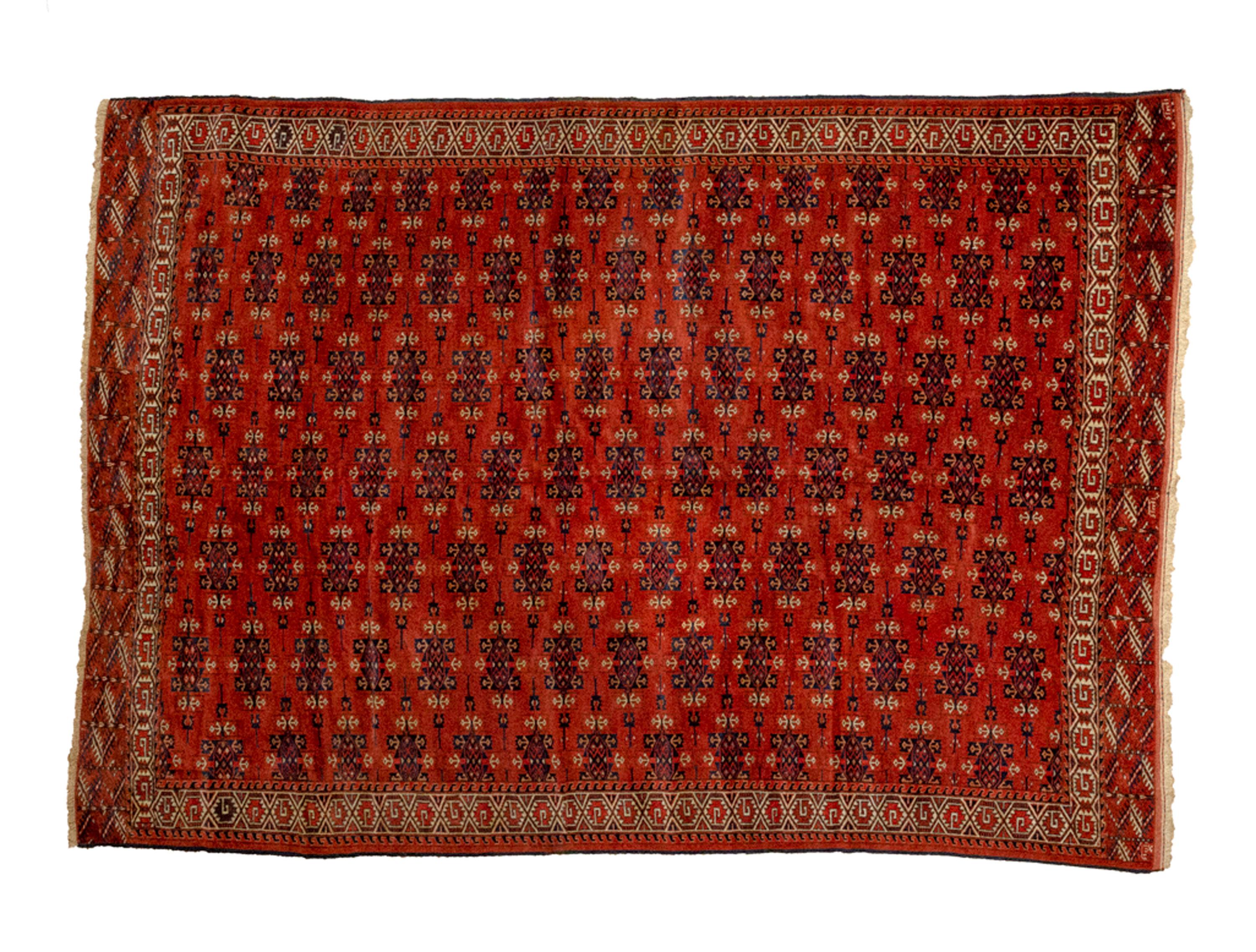 Antiker Turkmenischer Yamoud-Teppich 293x202cm im Angebot 3