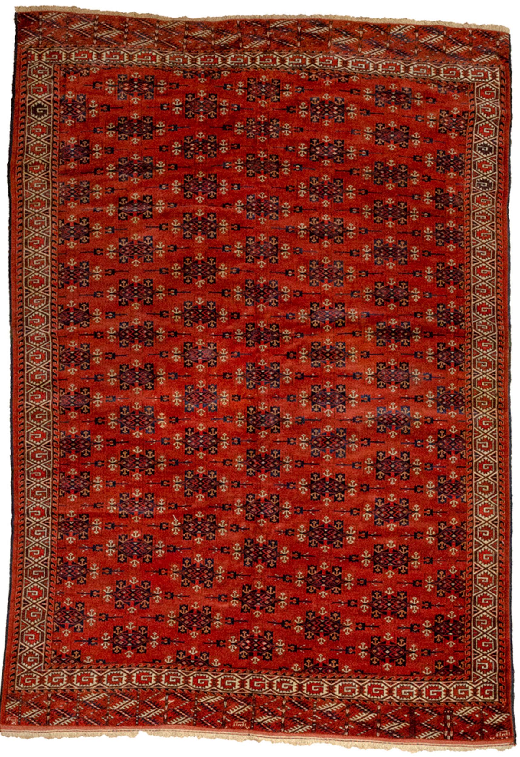 Antique Turkmen Yamoud Carpet, Turkmenistan, Circa 1900 For Sale 3