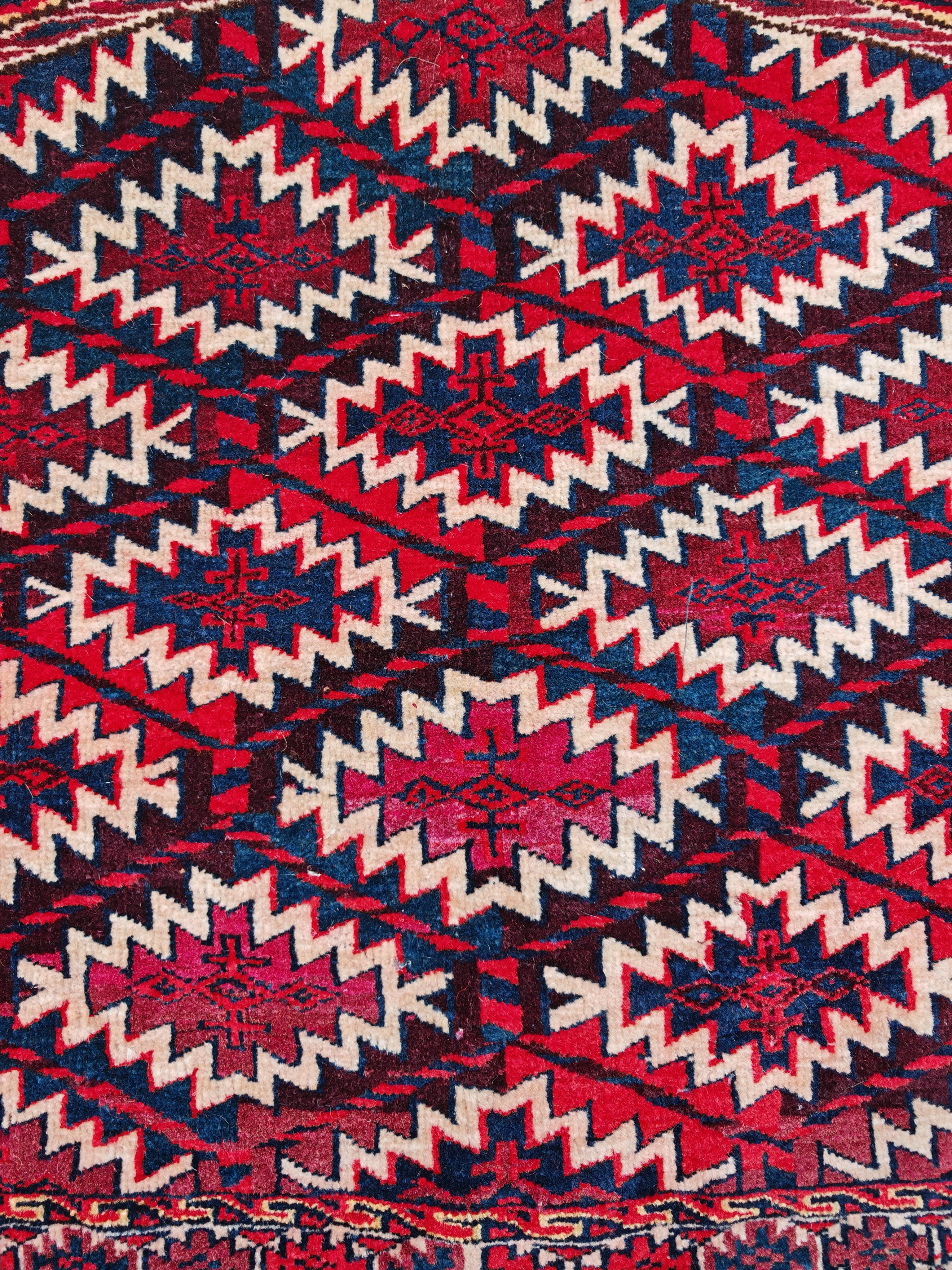 Tribale Antico Yomud Asmalyk turkmeno per la decorazione del cammello della sposa, XIX secolo in vendita