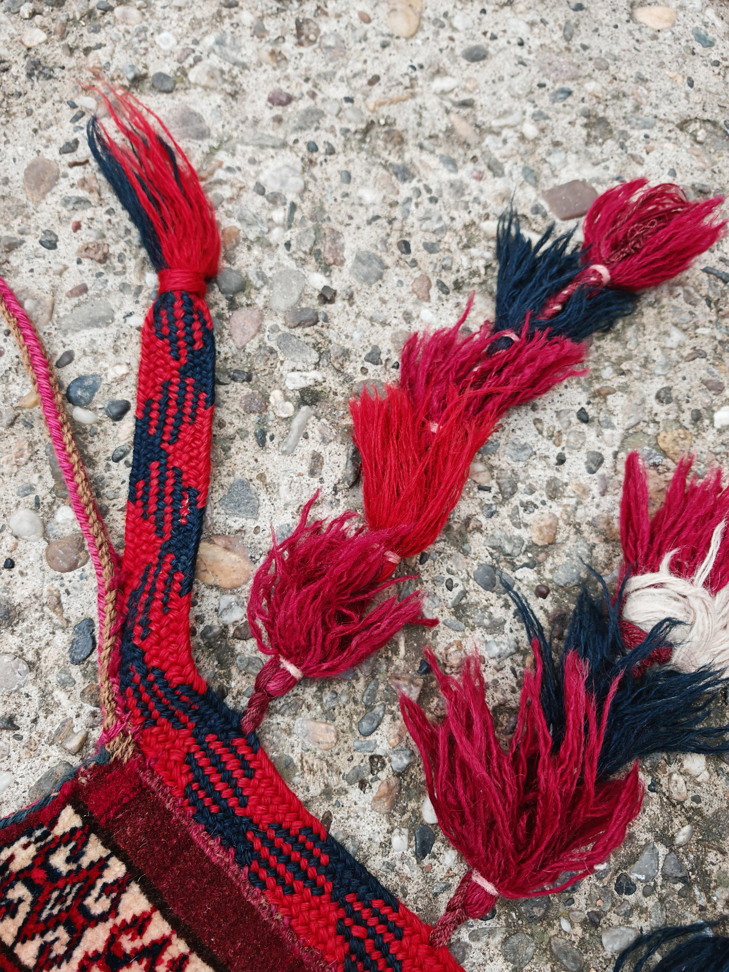 Lana Antico Yomud Asmalyk turkmeno per la decorazione del cammello della sposa, XIX secolo in vendita