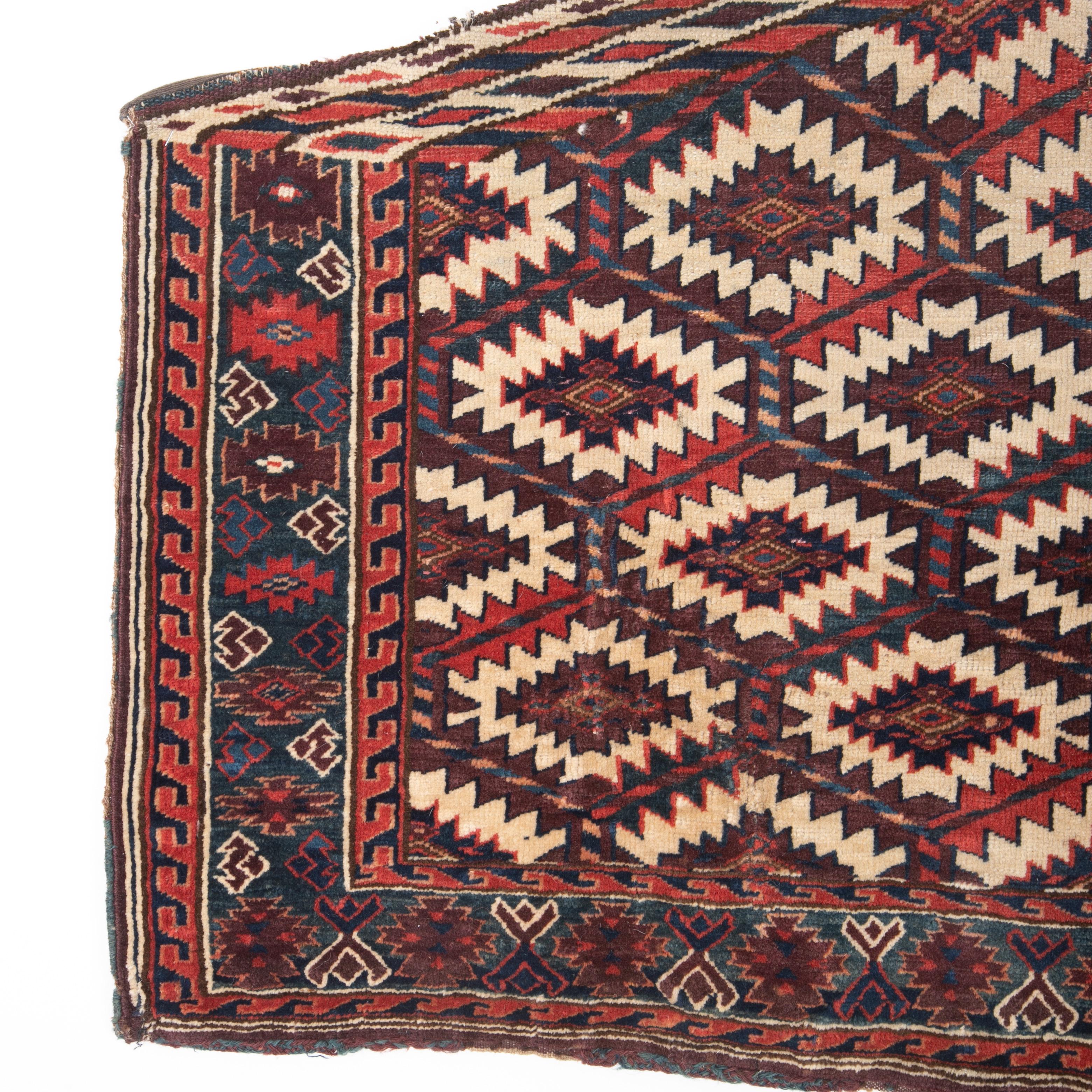 Asmalys (Camel trappings) are an essential part of a camel decoration for people of Turkmen tribes in Central Asia. This is a late 19th c example of Yomud tribe.
 