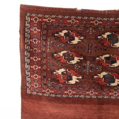 Antique Turkmen Yomud Tribe Chuvat Front 'Storage Bag Front' Late 19th C.