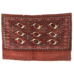 Antique Turkmen Yomud Tribe Chuvat Front 'Storage Bag Front' Late 19th C.