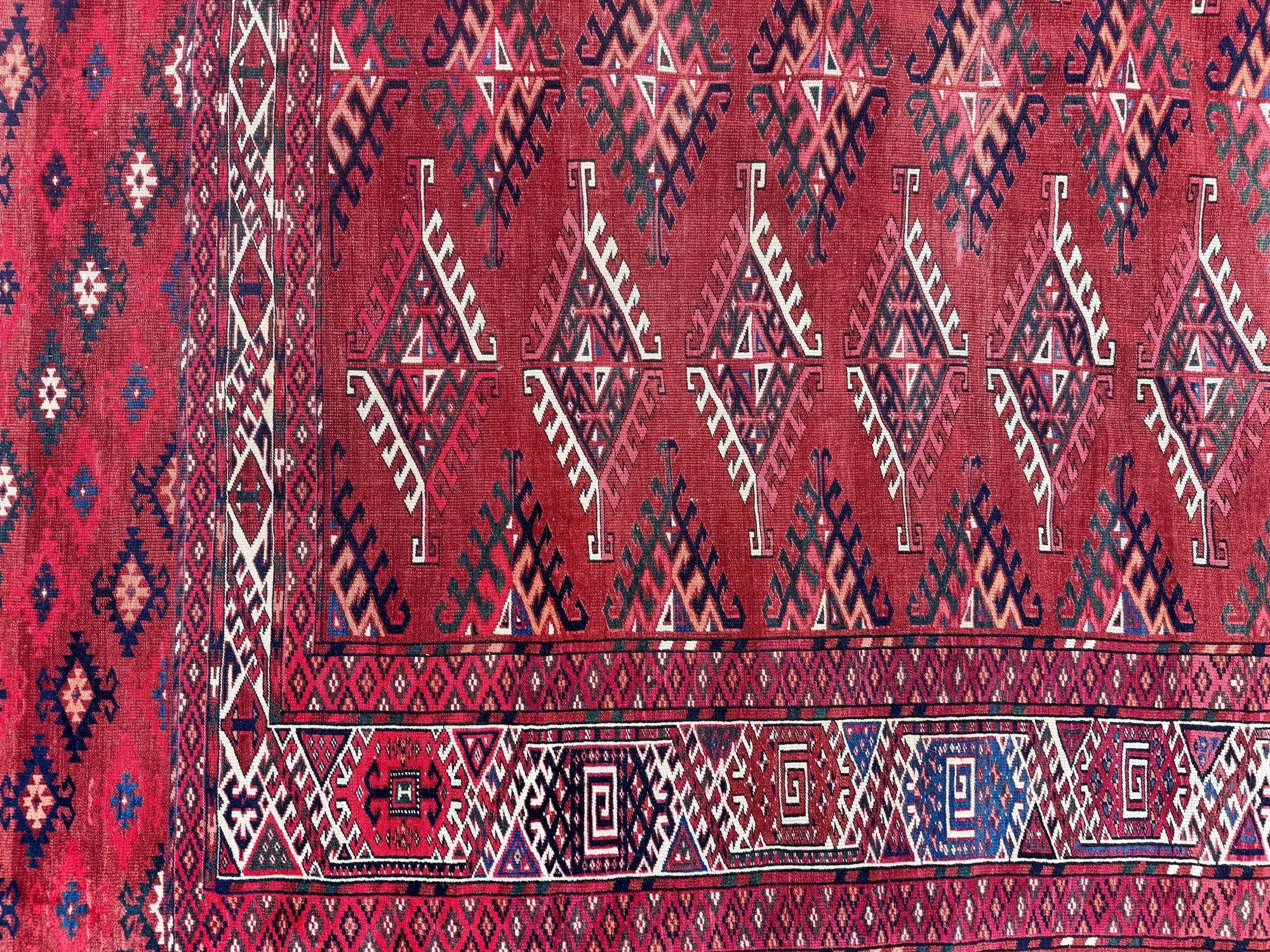 Tapis Yomut turc ancien 2,98 m x 1,94 m en vente 7