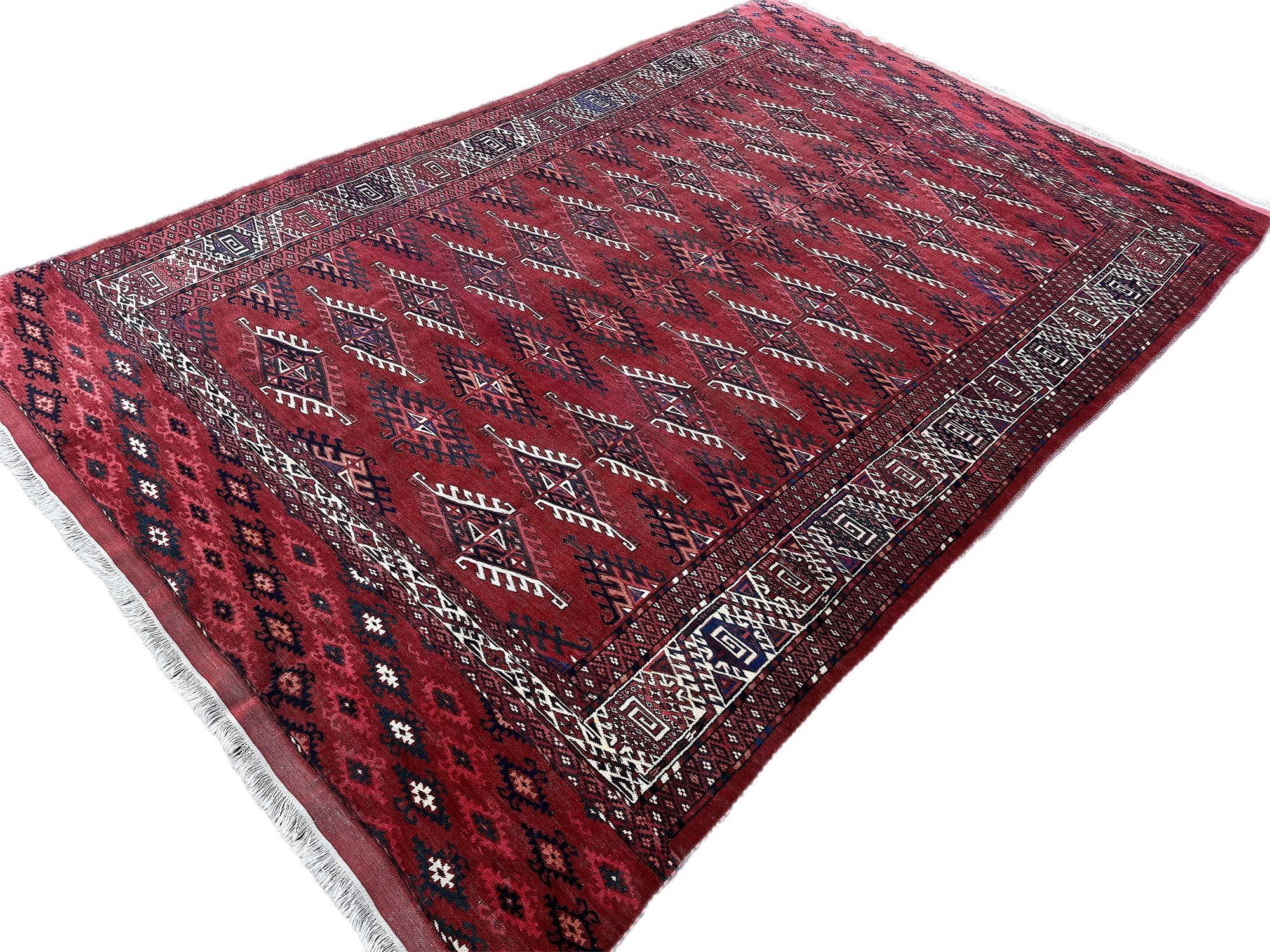 Tapis Yomut turc ancien 2,98 m x 1,94 m Bon état - En vente à St. Albans, GB