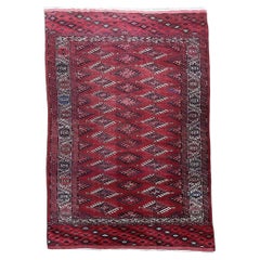 Alfombra antigua turcomana Yomut de 2,98 m x 1,94 m