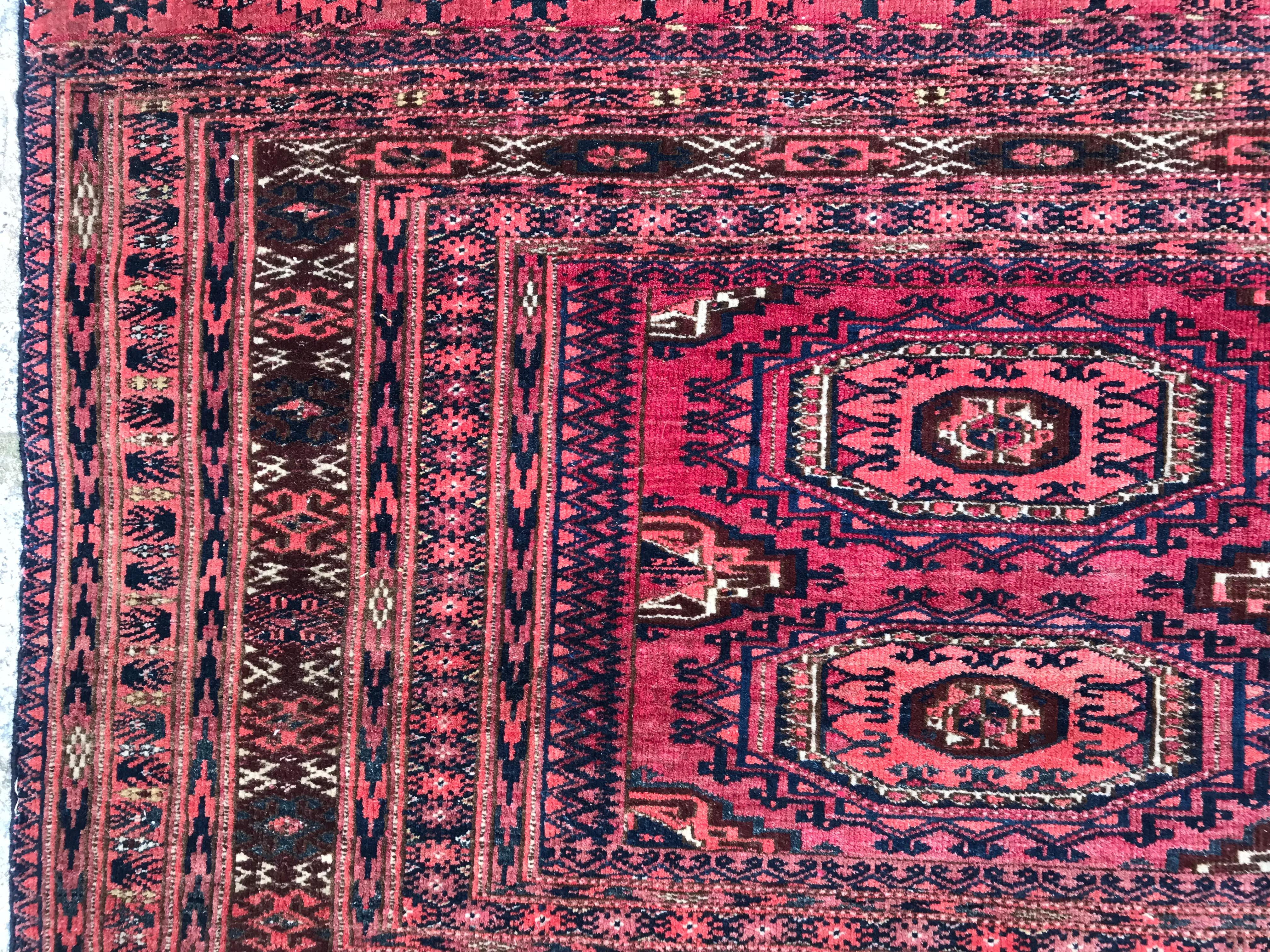 Bobyrugs antiker turkmenischer Yomut Chuval-Pferdedecke-Teppich (Handgeknüpft) im Angebot