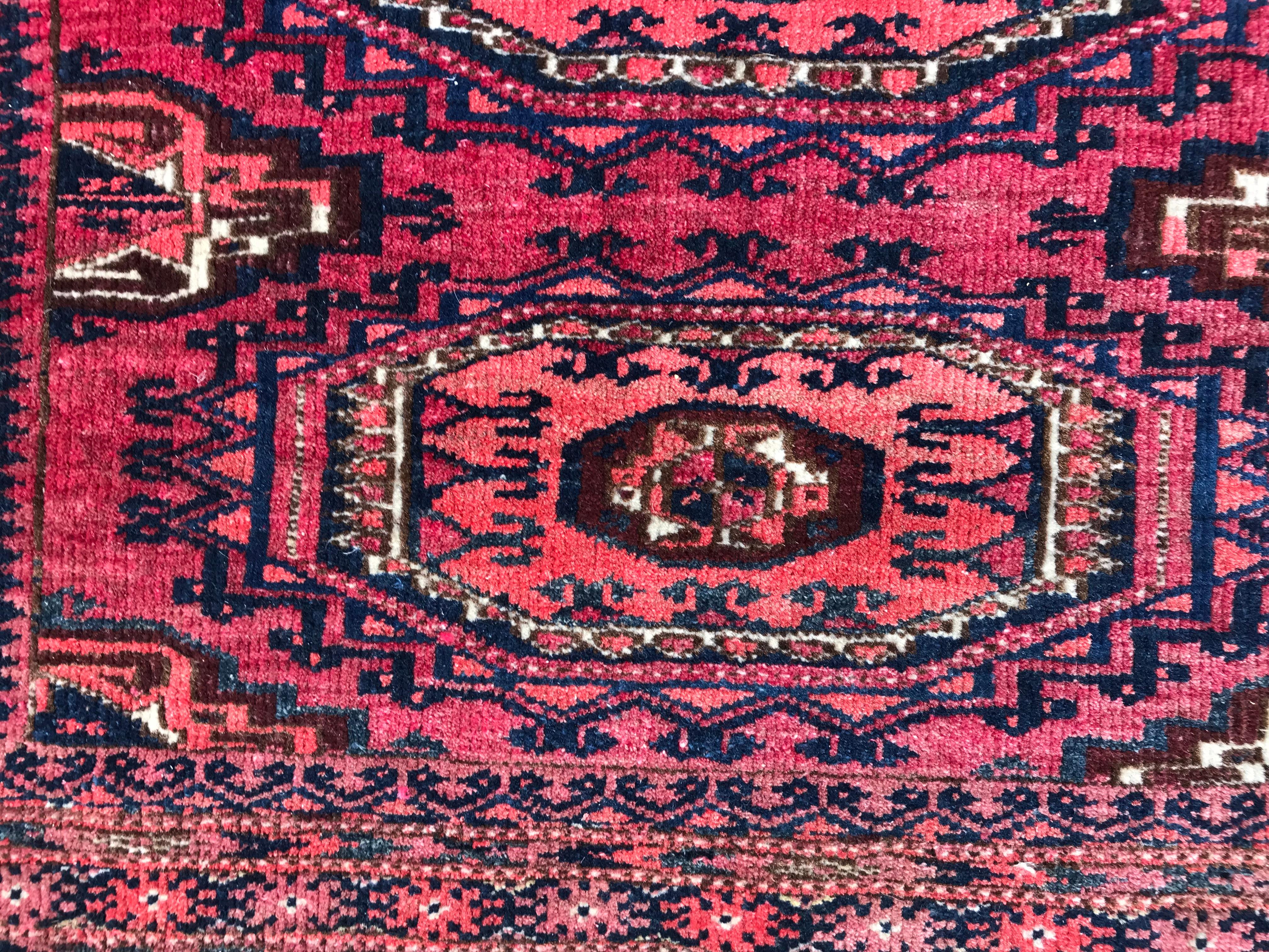 19th Century Bobyrug’s Antique Turkmen Yomut Chuval Horse Cover Rug For Sale