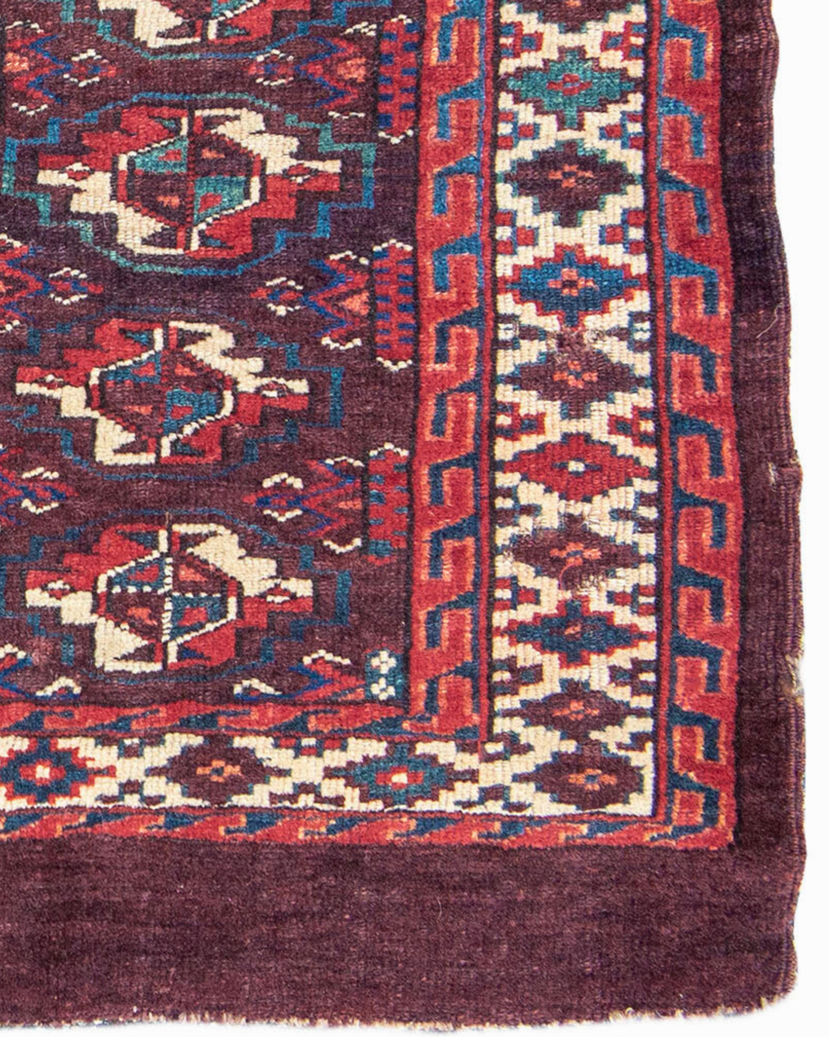 Wool Antique Turkmen Yomut Chuval Rug, 19th Century For Sale