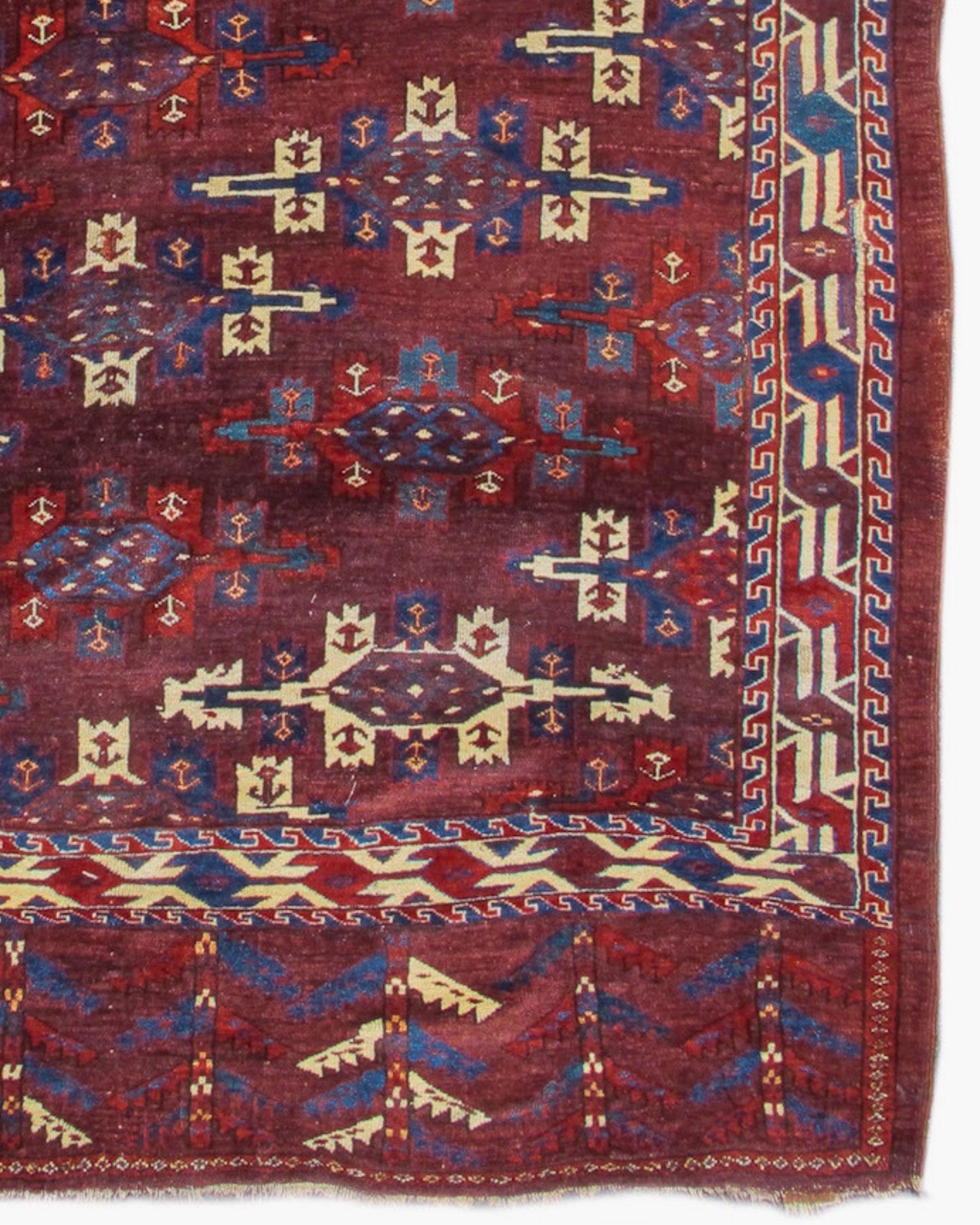XIXe siècle Tapis antique turkmène Yomut principal, 19ème siècle en vente